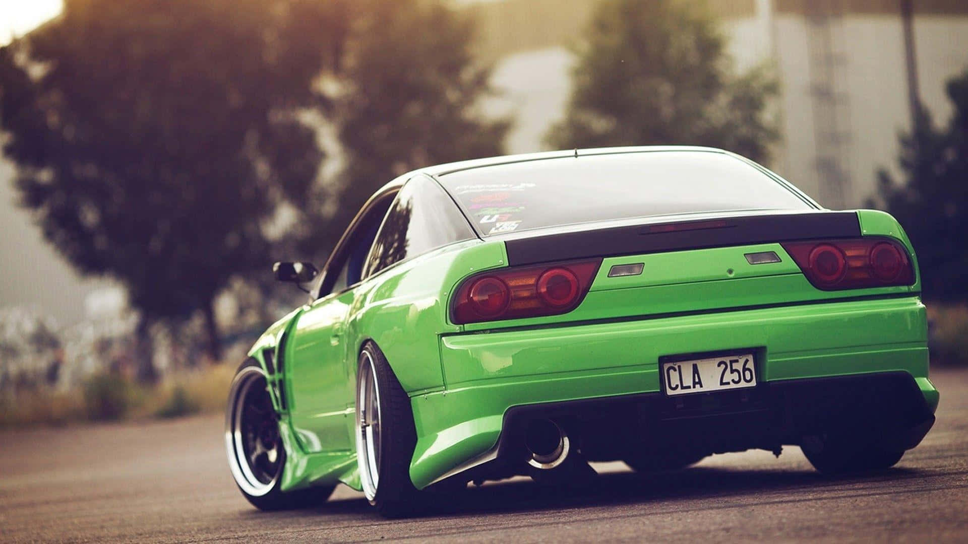 Green Nissan Silvia S13 Background