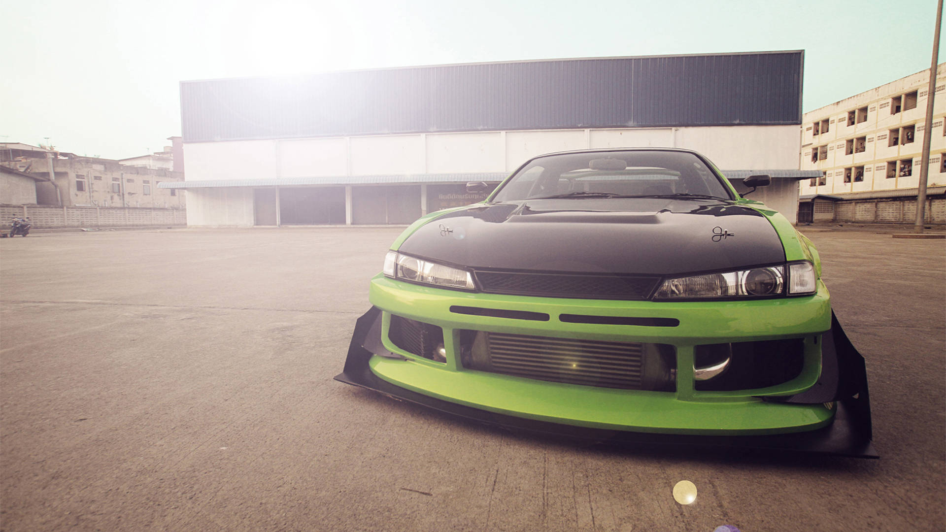 Green Nissan Silvia S14 Background