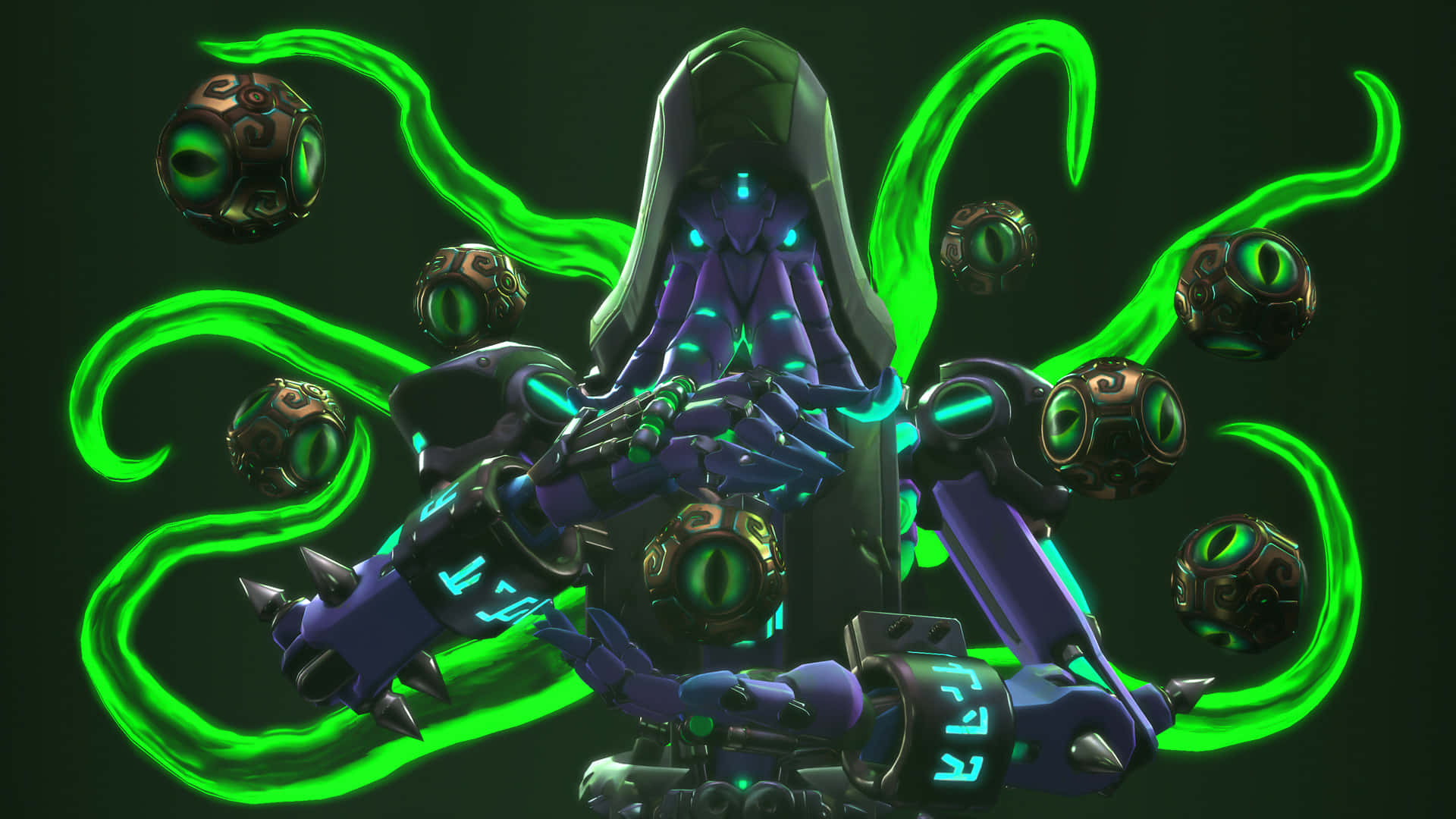 Green Octopus Zenyatta Skin Background