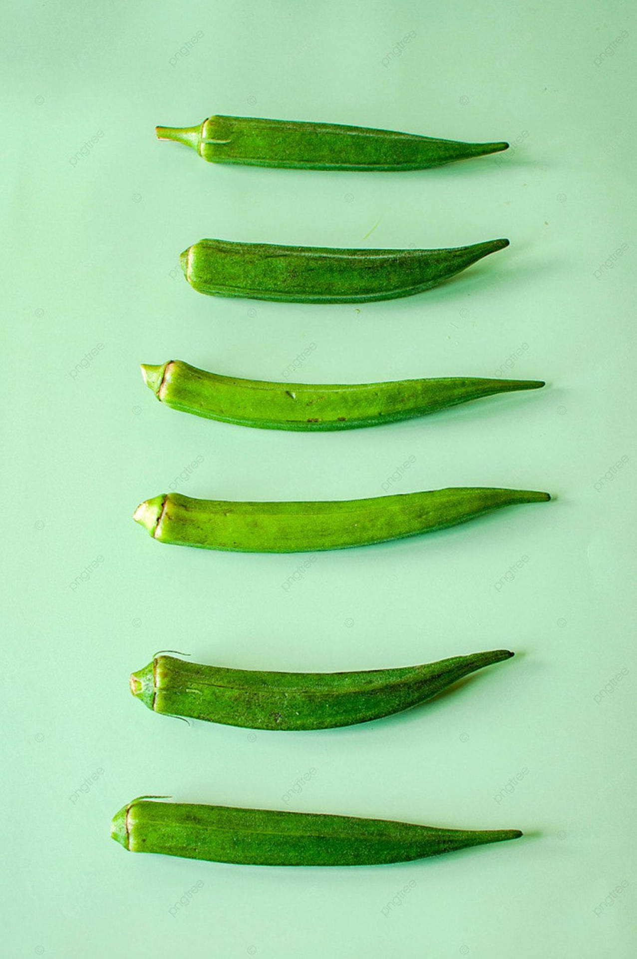 Green Okra Various Sizes Background