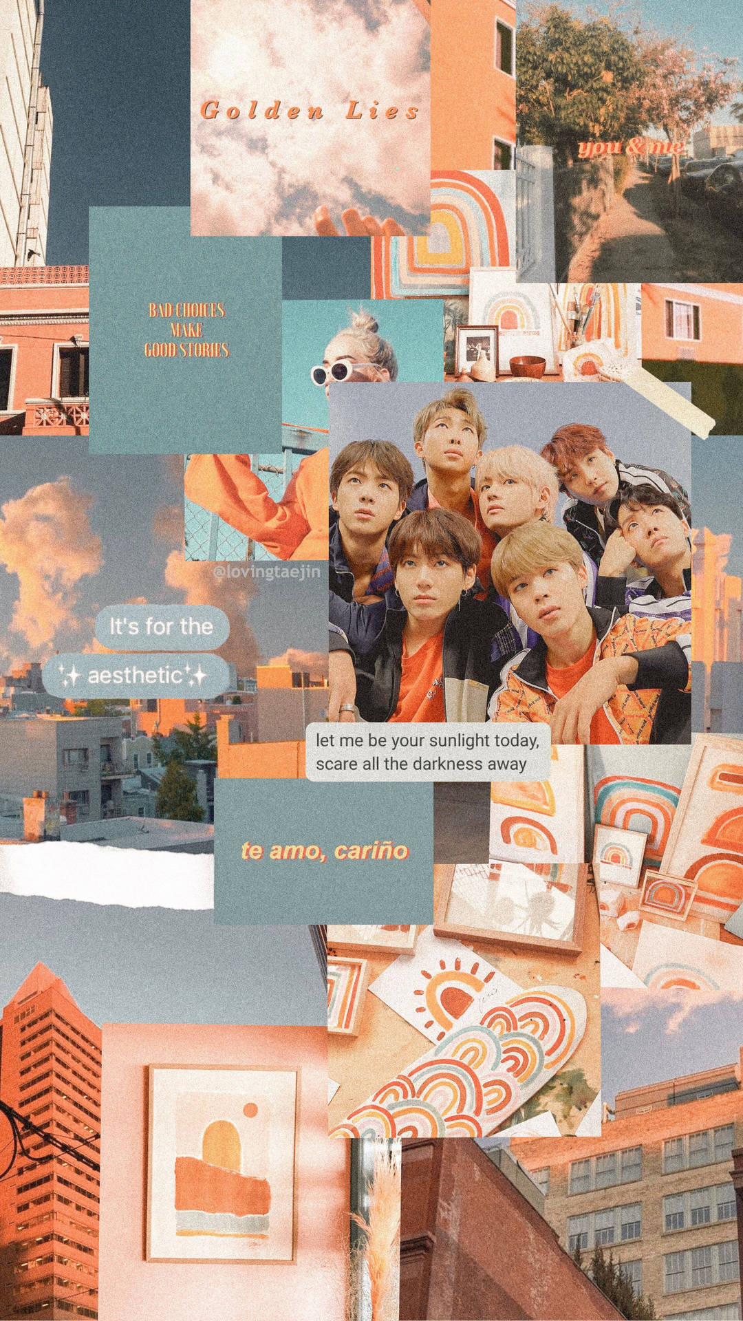 Green Orange Aesthetic Lockscreen Bts Background