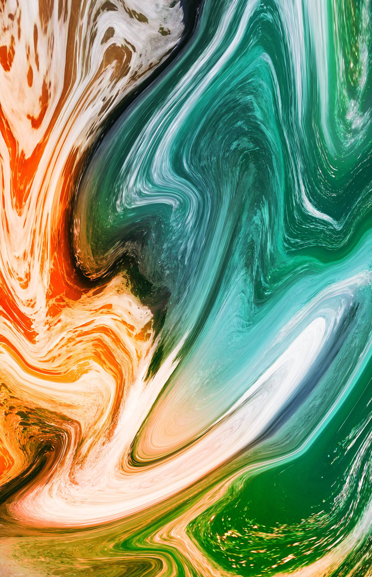 Green, Orange, And Yellow Marble Iphone Background