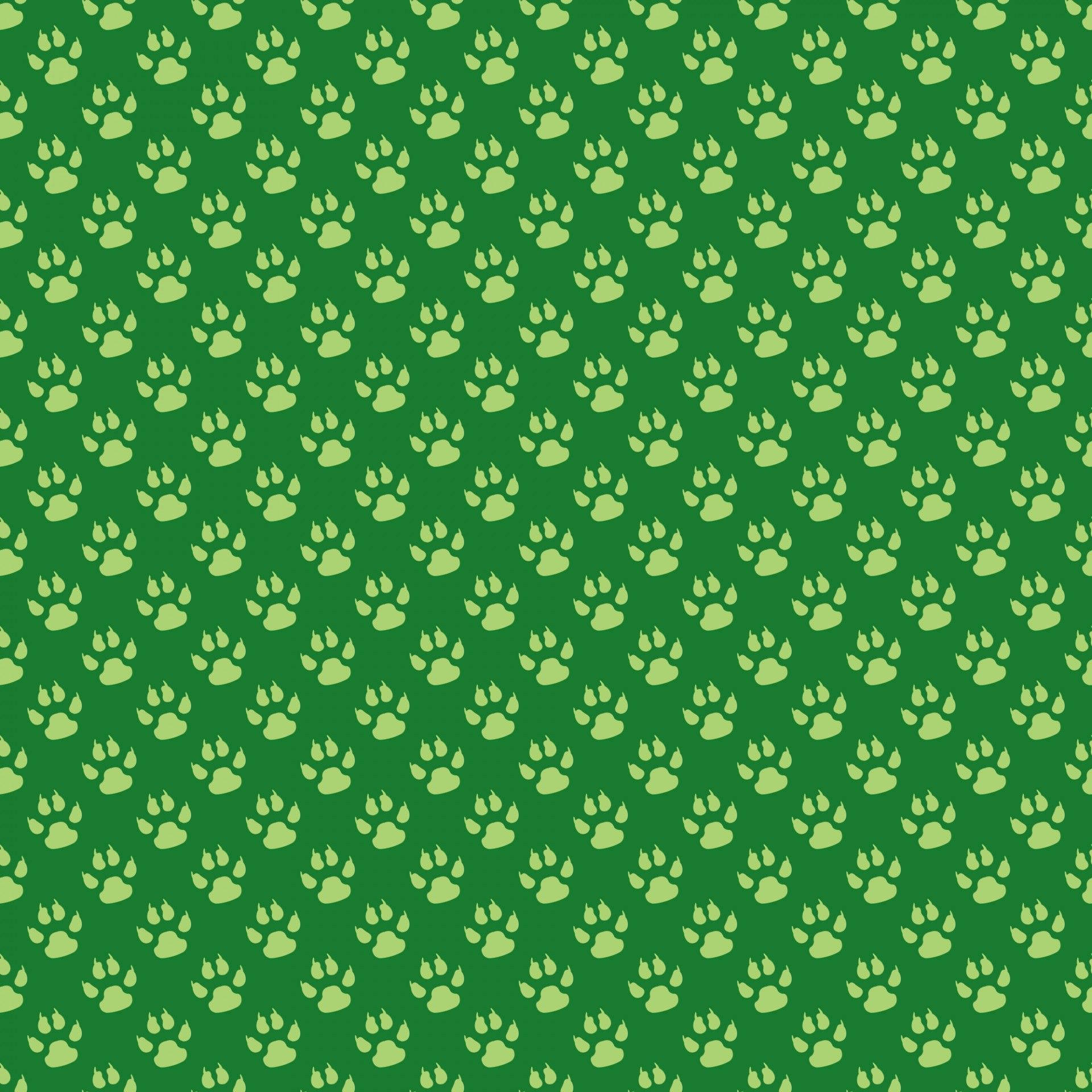 Green Paw Prints Background