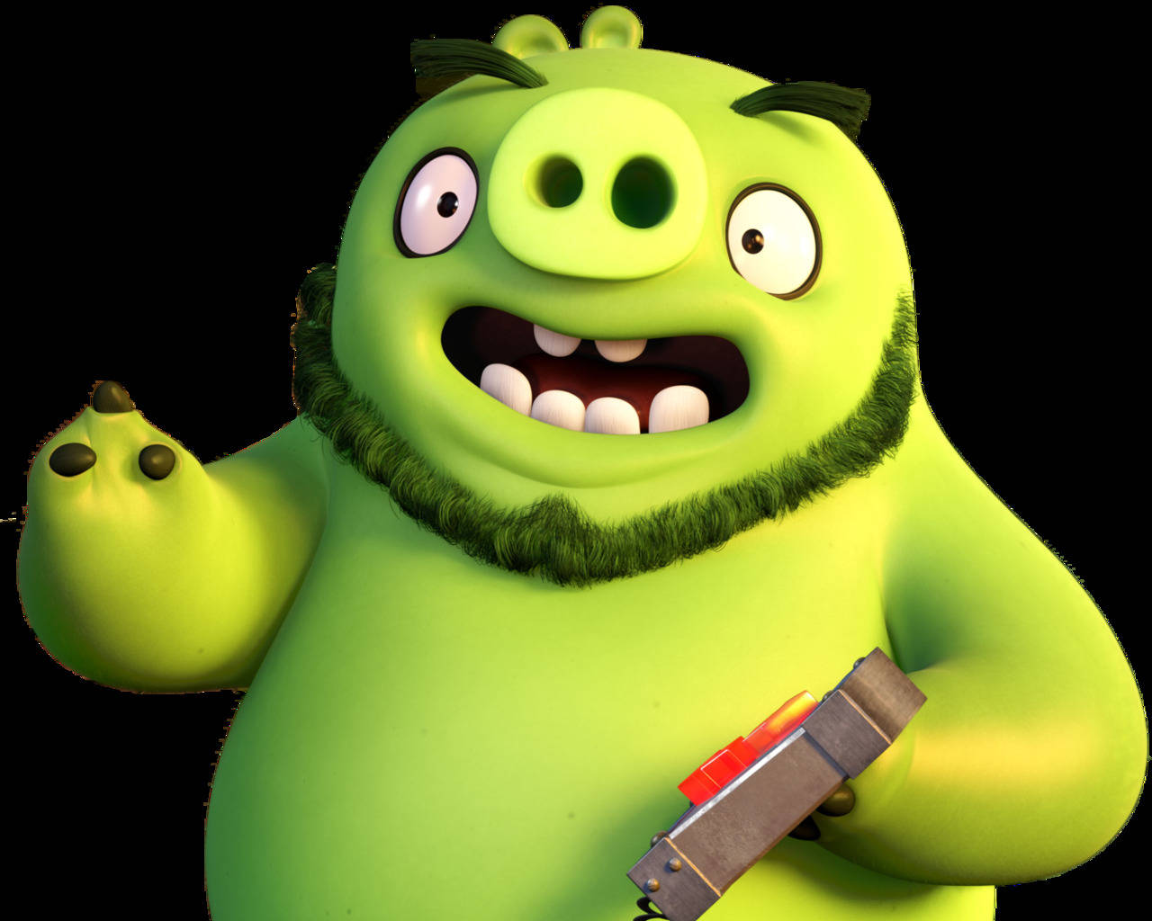 Green Pig From The Angry Birds Movie Background