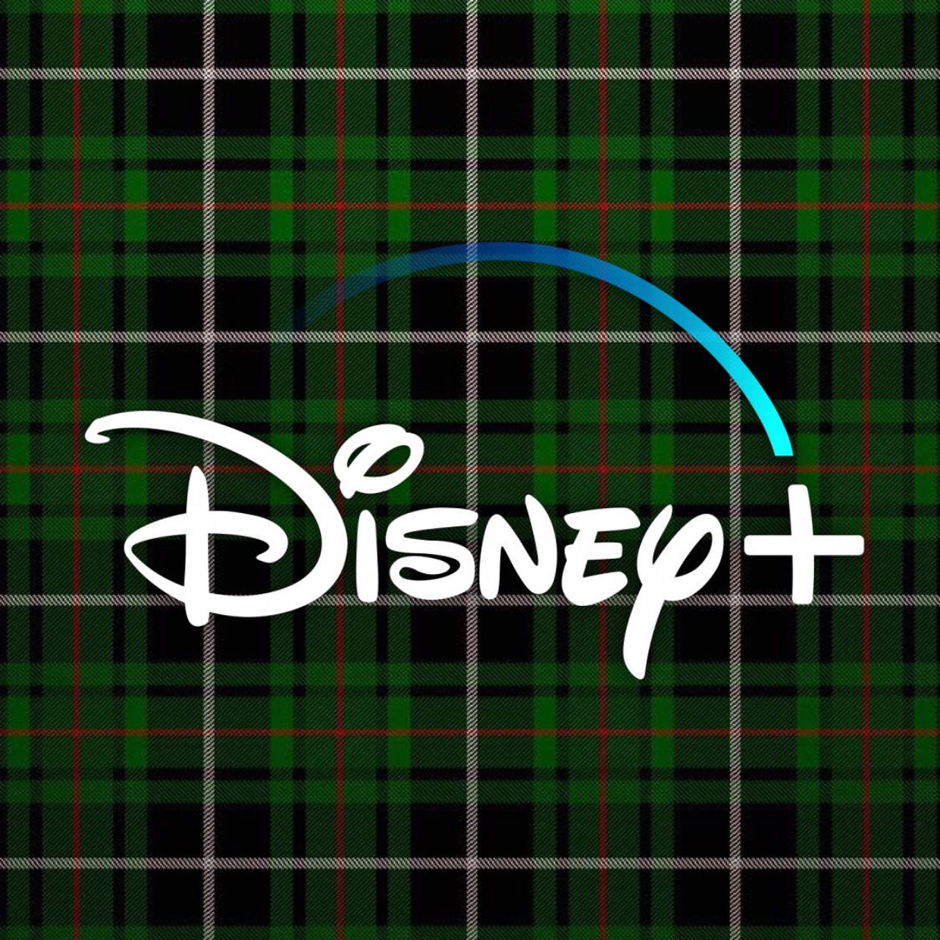 Green Plaid Disney Logo Background