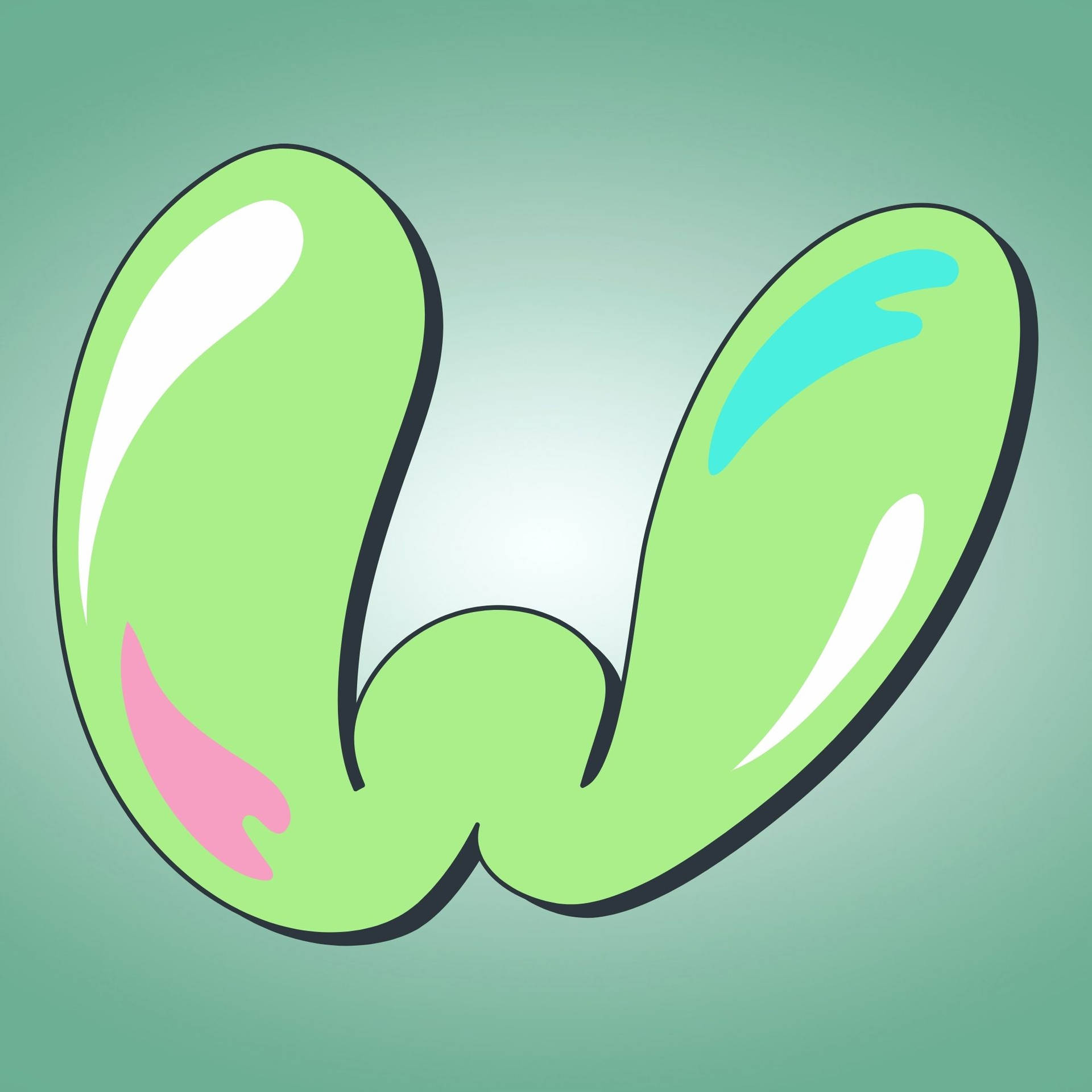 Green Puffy Letter W Background