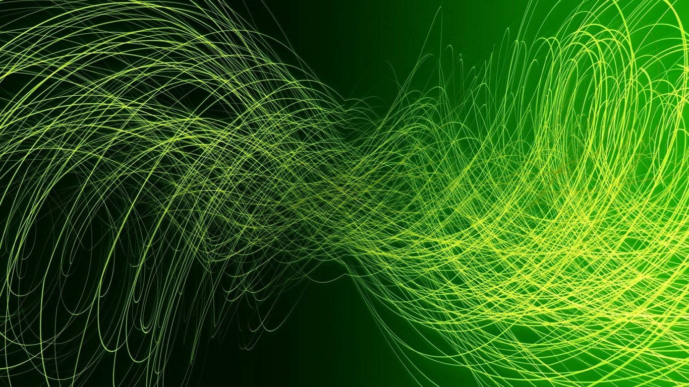 Green Radio Waves Abstract Background