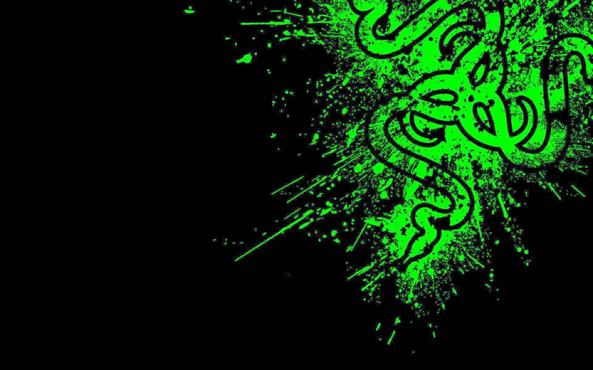 Green Razer Splash Art Background