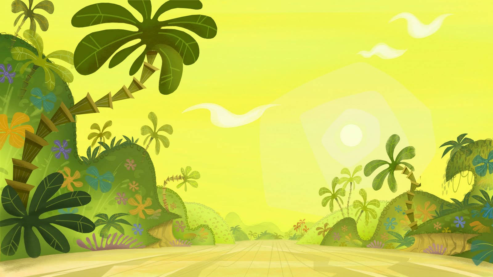 Green Scenery Clipart Background