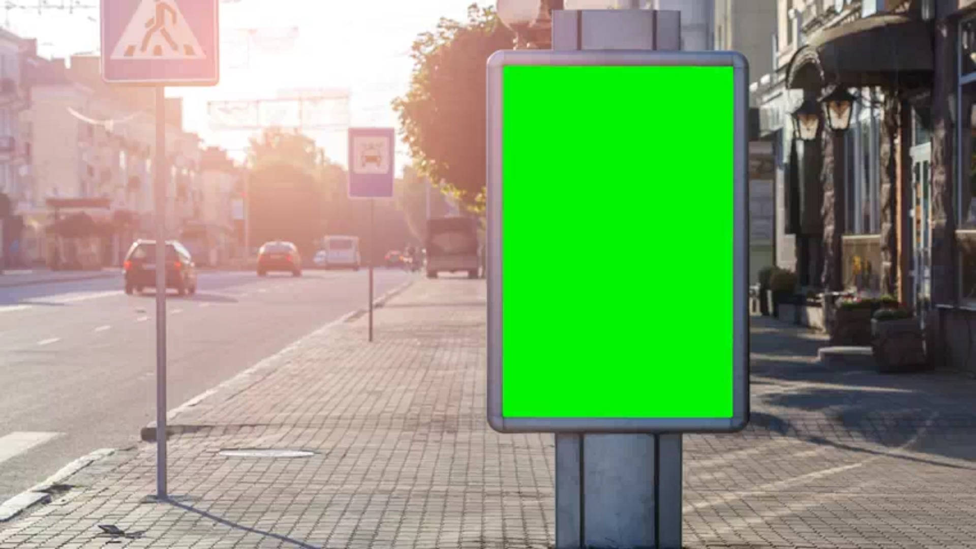Green Screen Street Sign Background