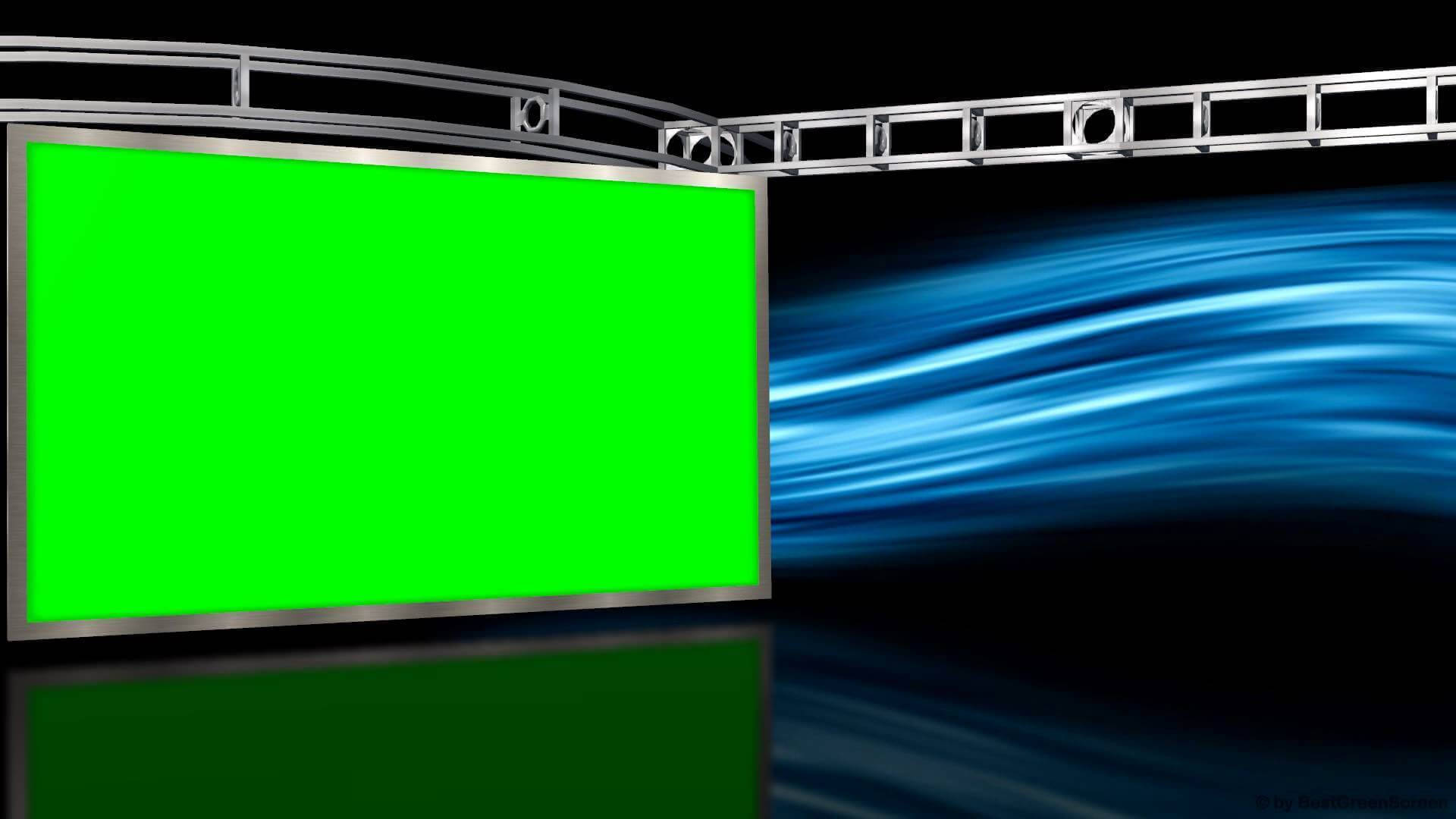 Green Screen With Metal Frame Background