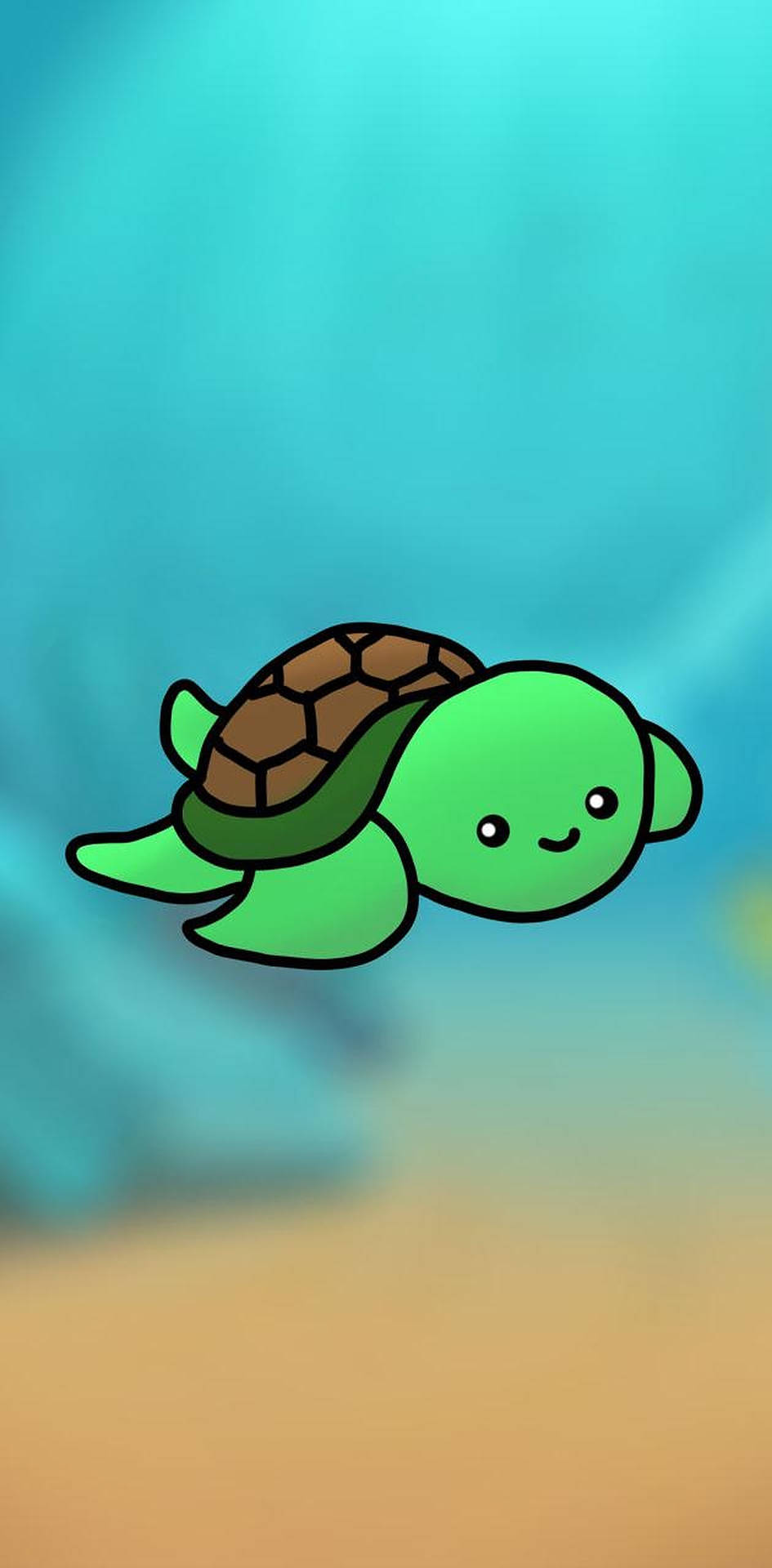 Green Sea Turtle Digital Drawing Background