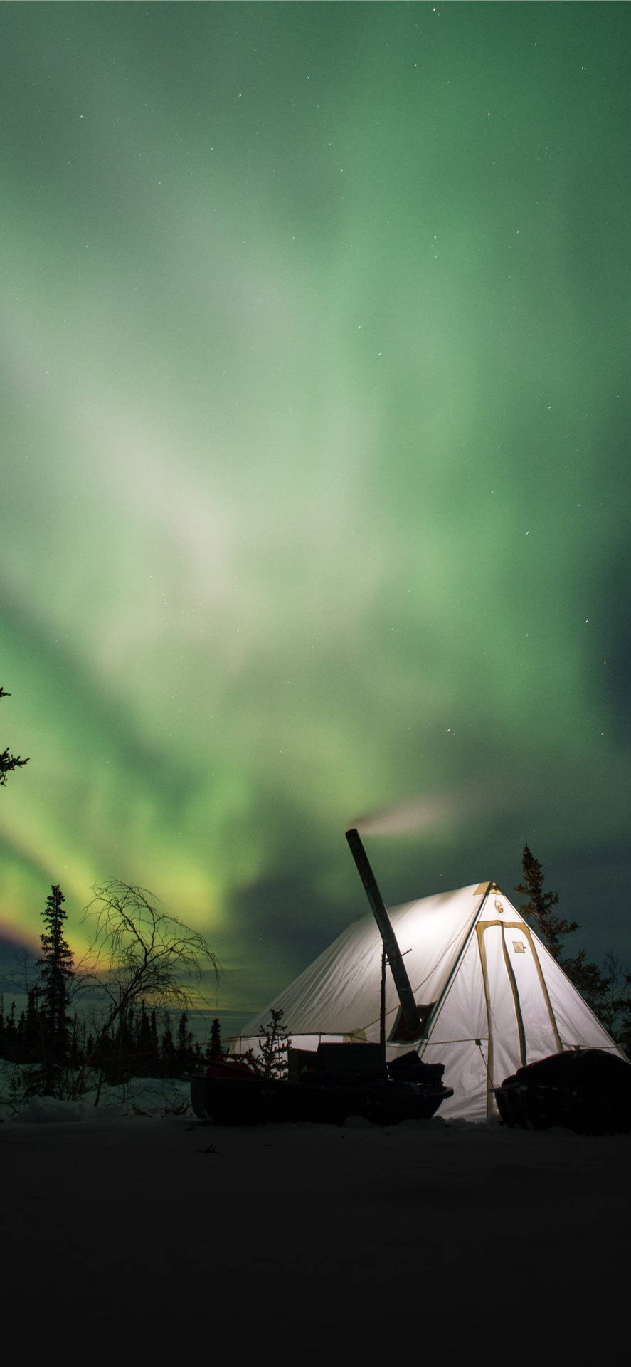 Green Sky Camping Background