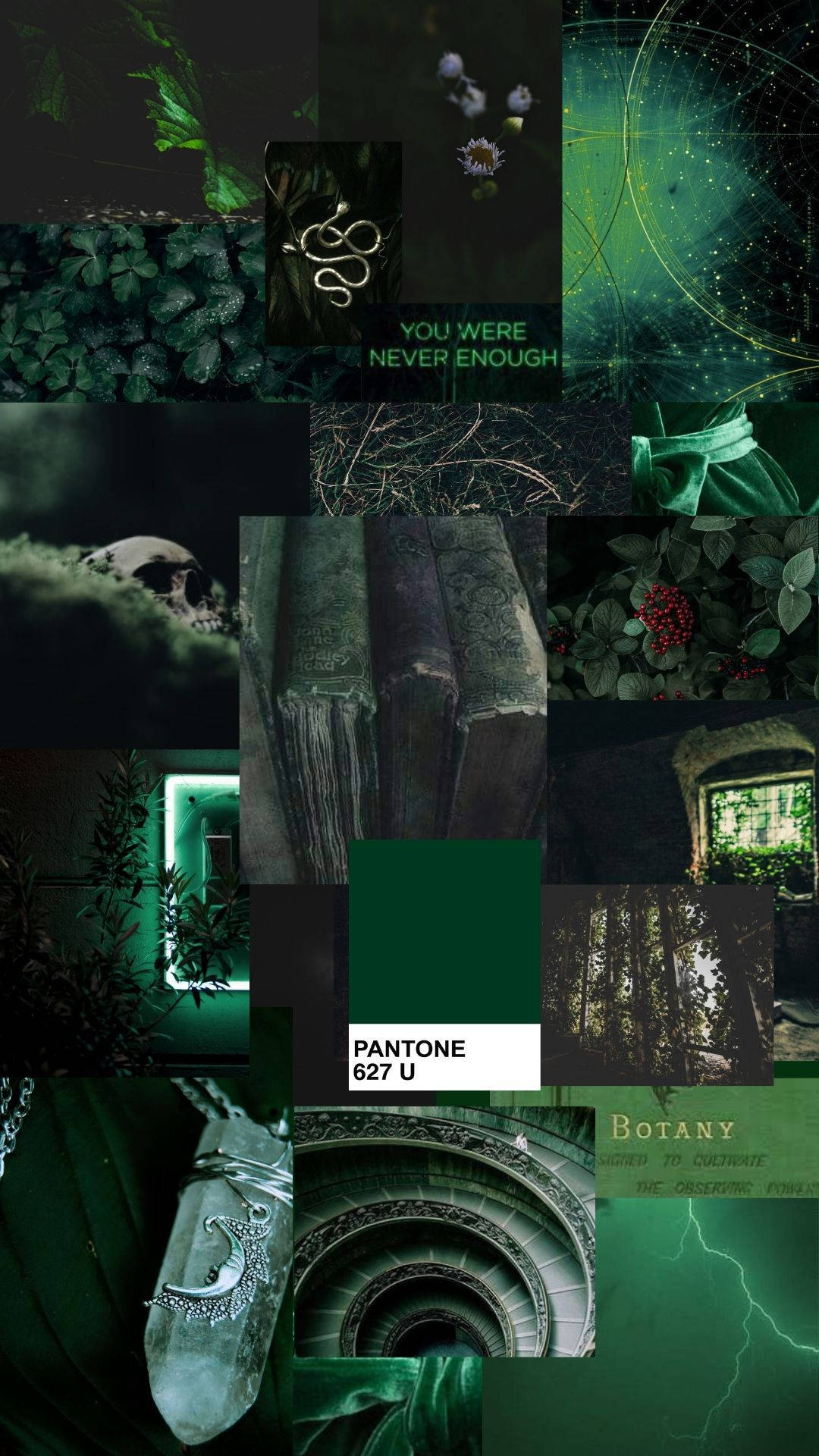 Green Slytherin Aesthetic Collection Background