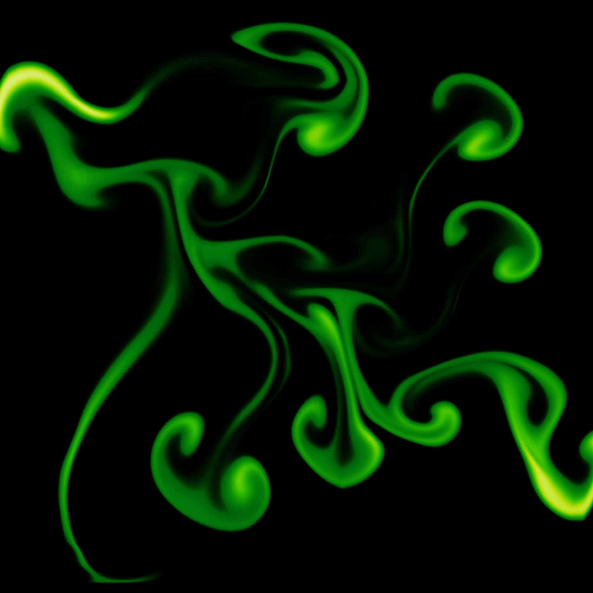 Green Smoke Swirls And Twirls Background