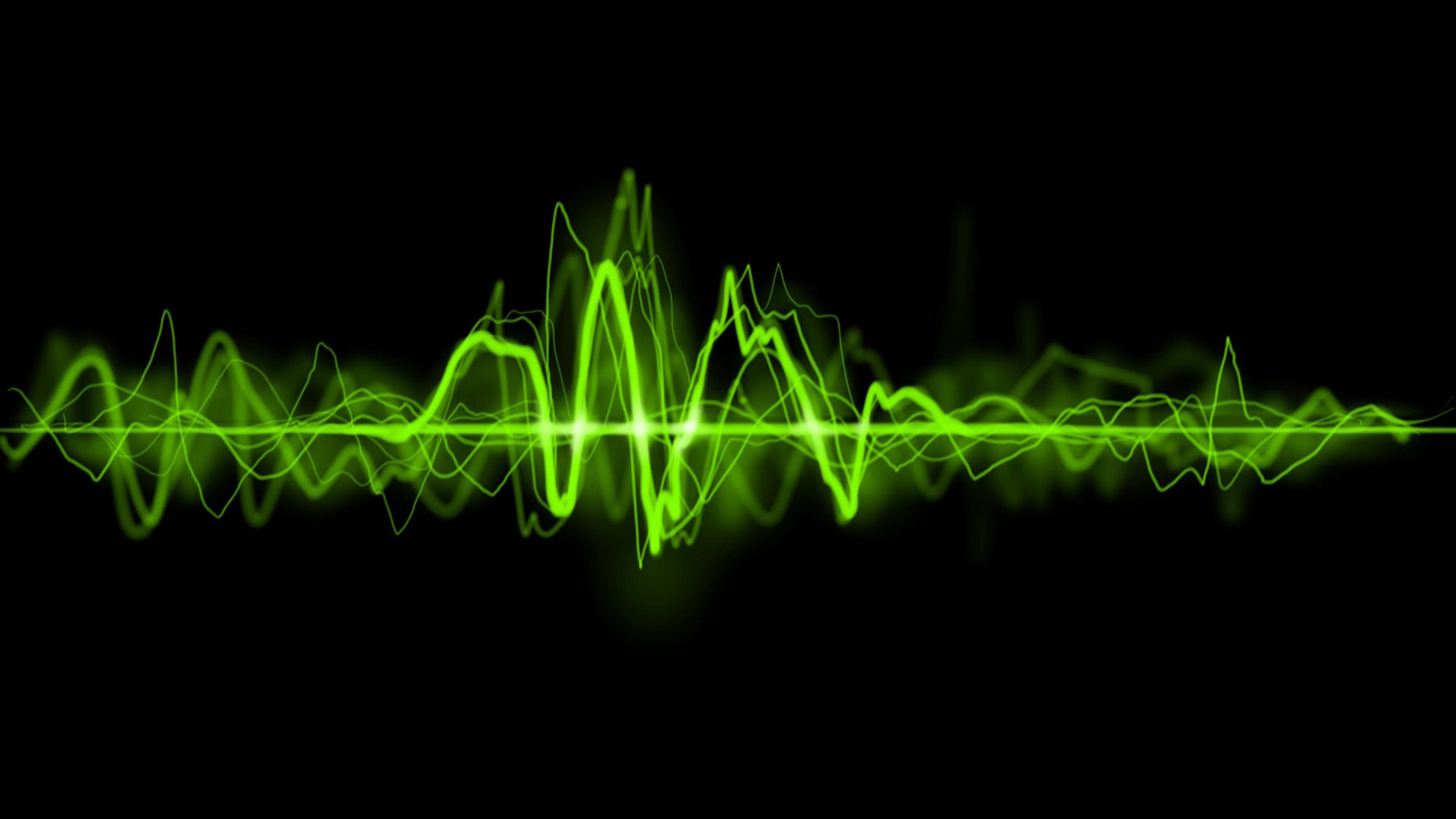 Green Sound Wave In Led 4k Background