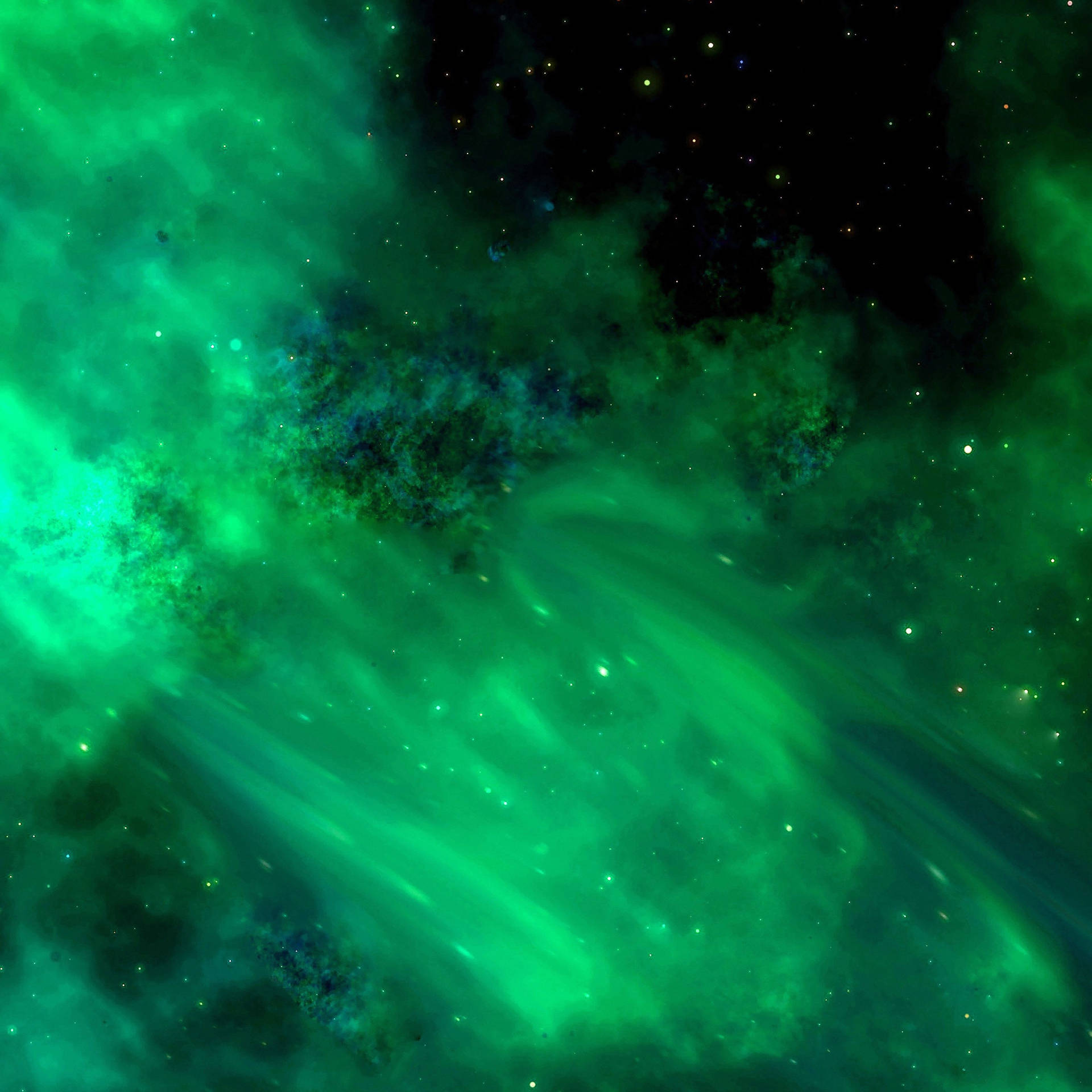 Green Space Big Nebula Clouds