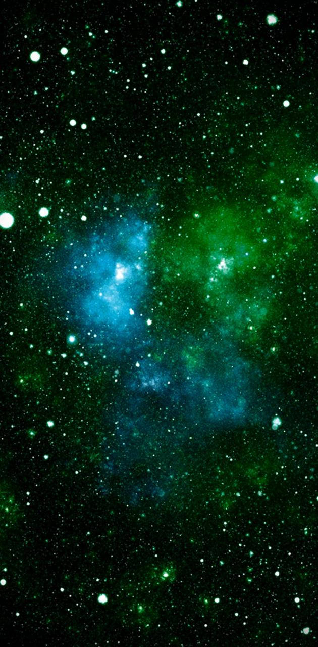 Green Space Blue Stars Phone