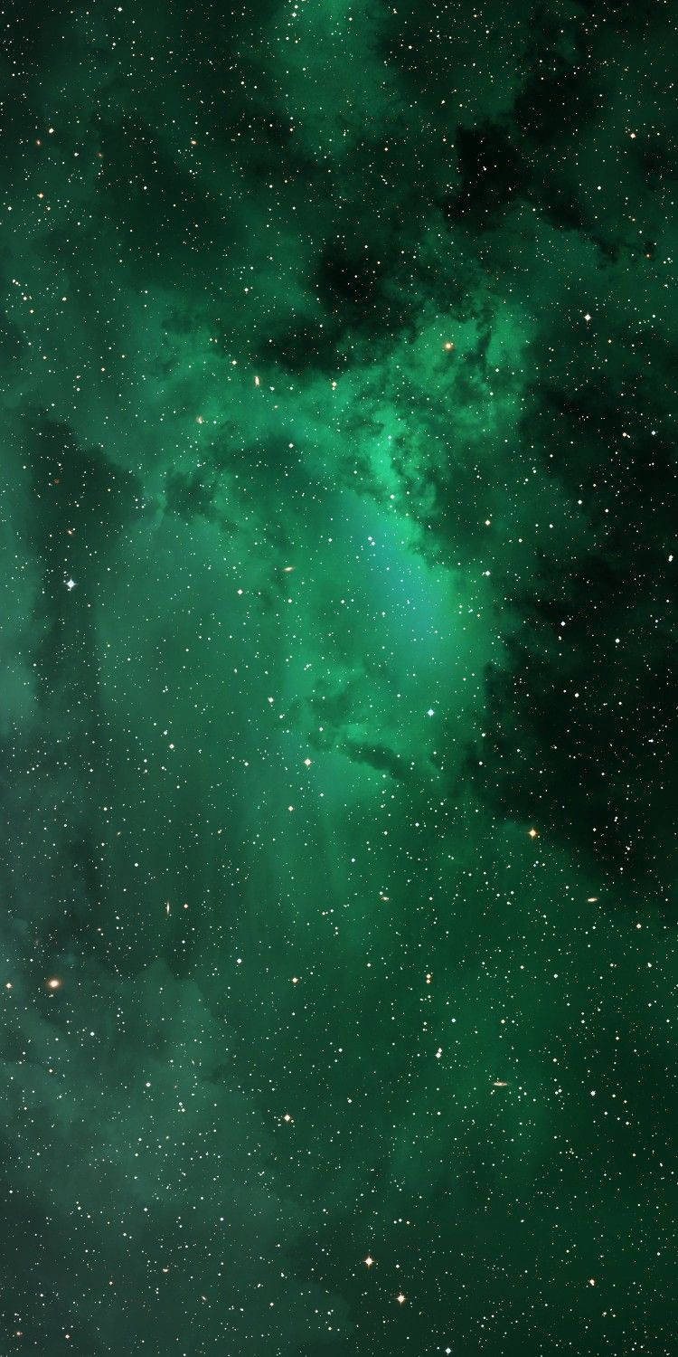 Green Space Clouds And Stars Background