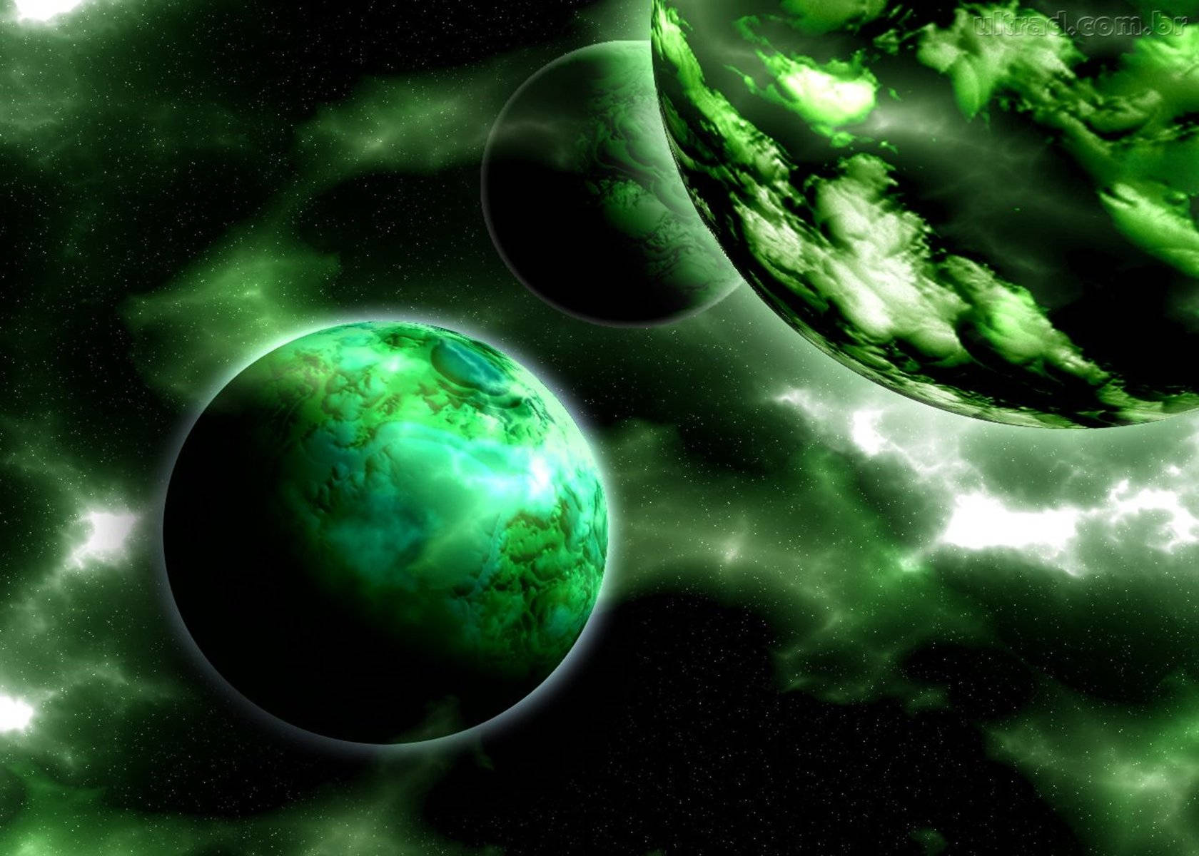 Green Space Glowing System Background