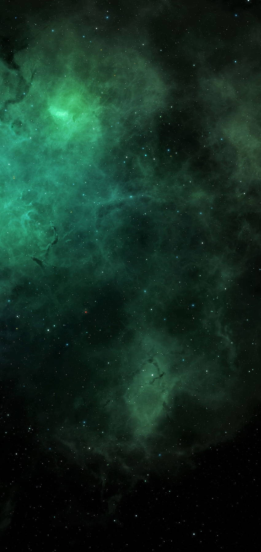 Green Space Particles Stars Phone Background