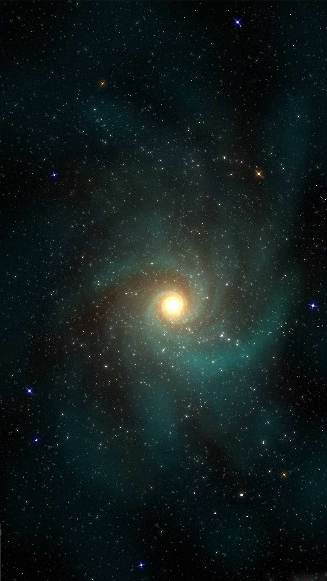 Green Spiral Galaxy Top Iphone Hd Background