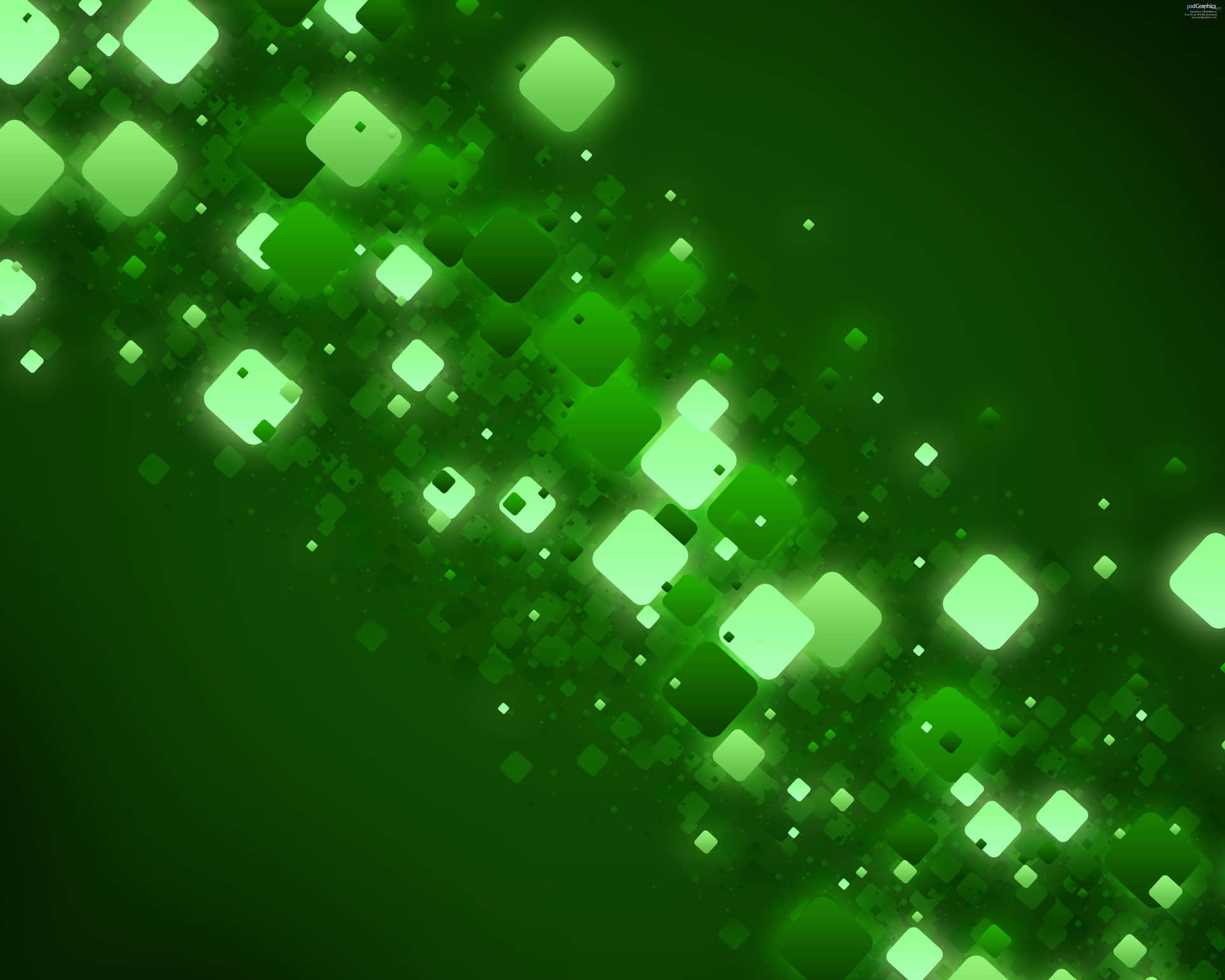 Green Squares On A Dark Background