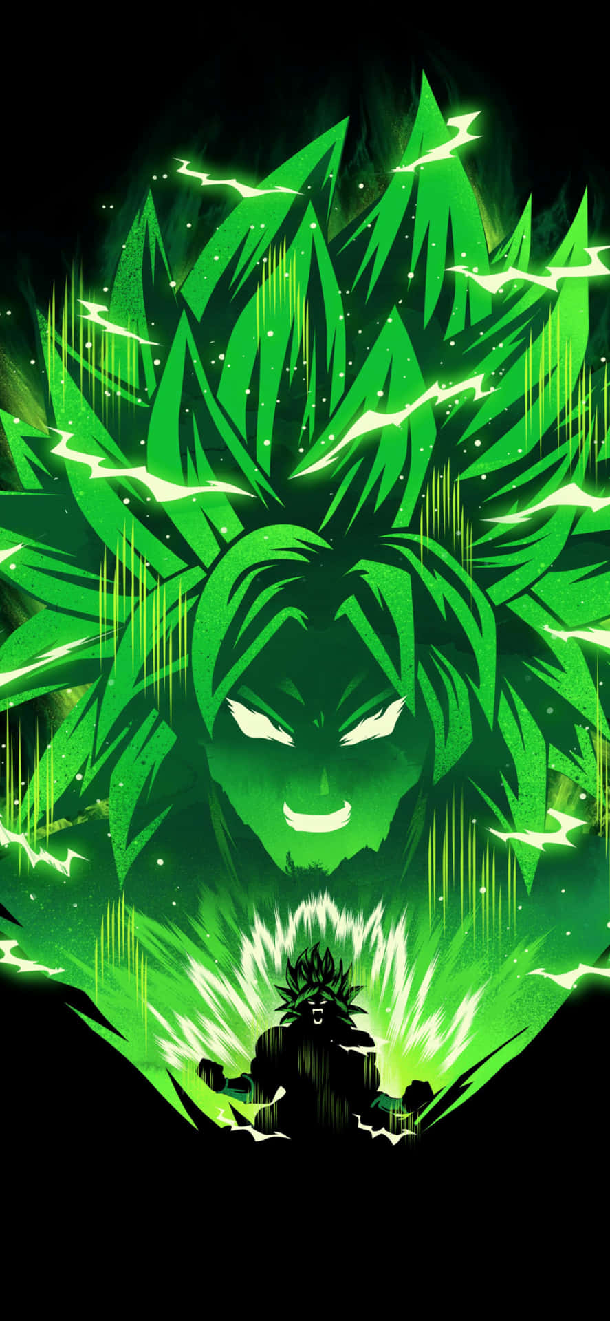 Green Super Saiyan Broly Iphone Background