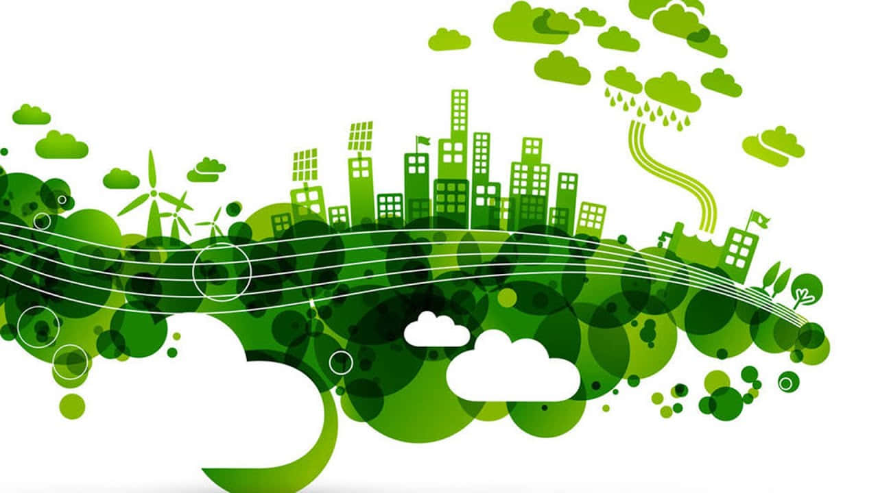 Green Sustainability City Illustration Background