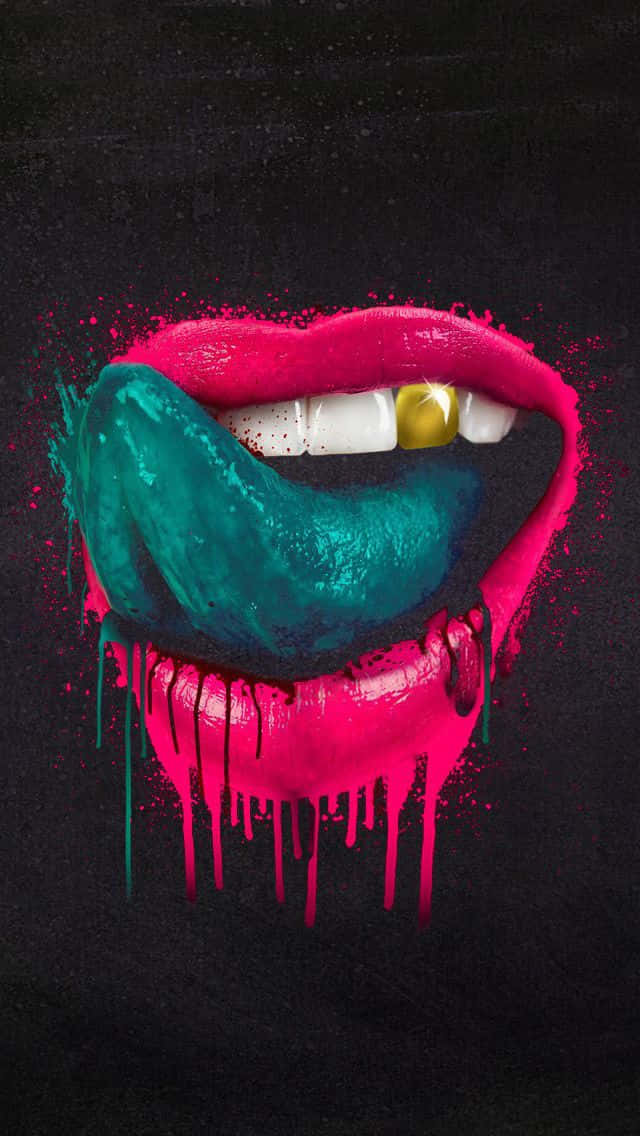 Green Tongue Out Background