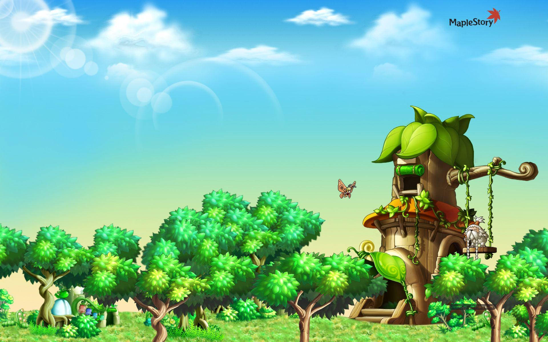 Green Trees Maplestory Background