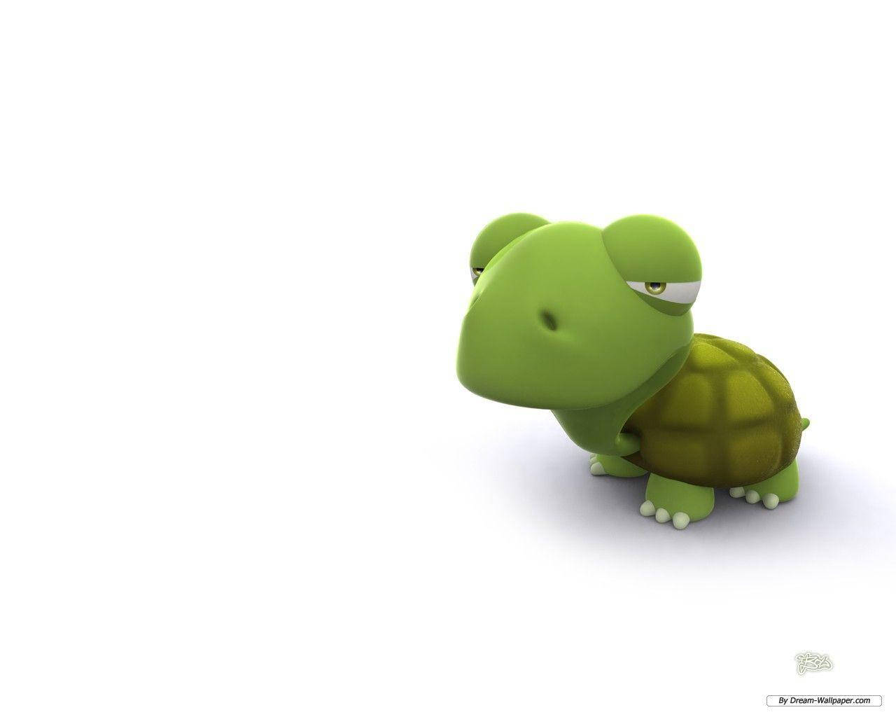 Green Turtle Funny Cartoon