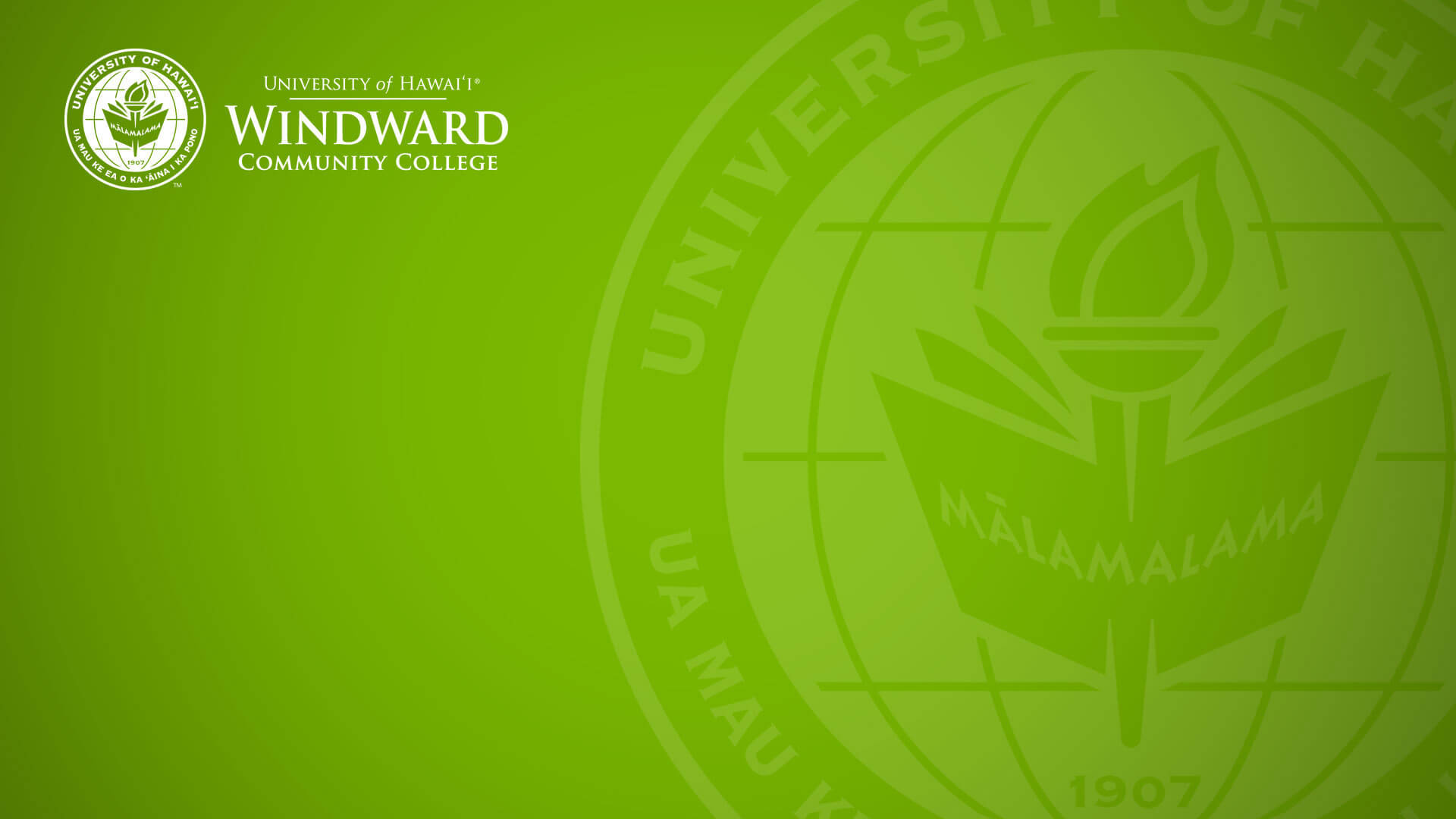 Green University Of Hawaii Windward Community College Background