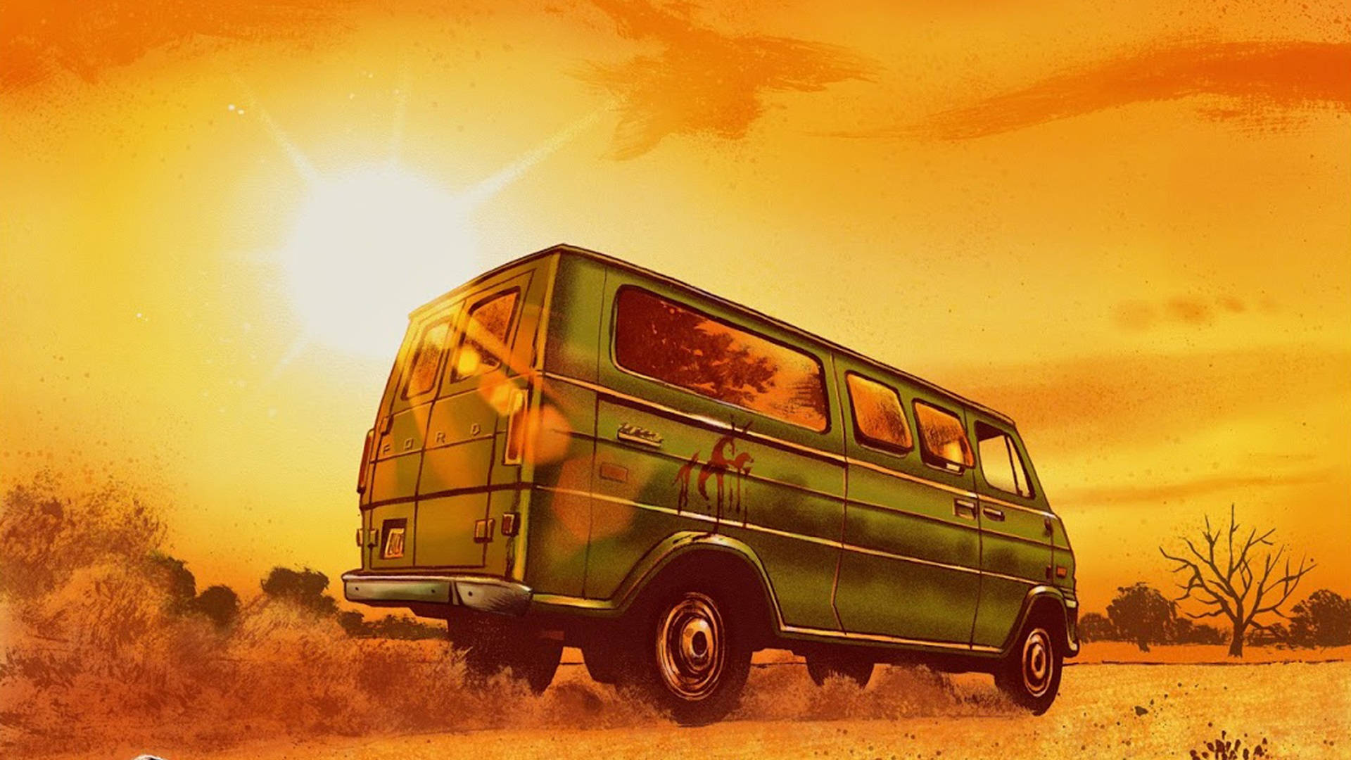 Green Van Texas Chainsaw Massacre Art Background