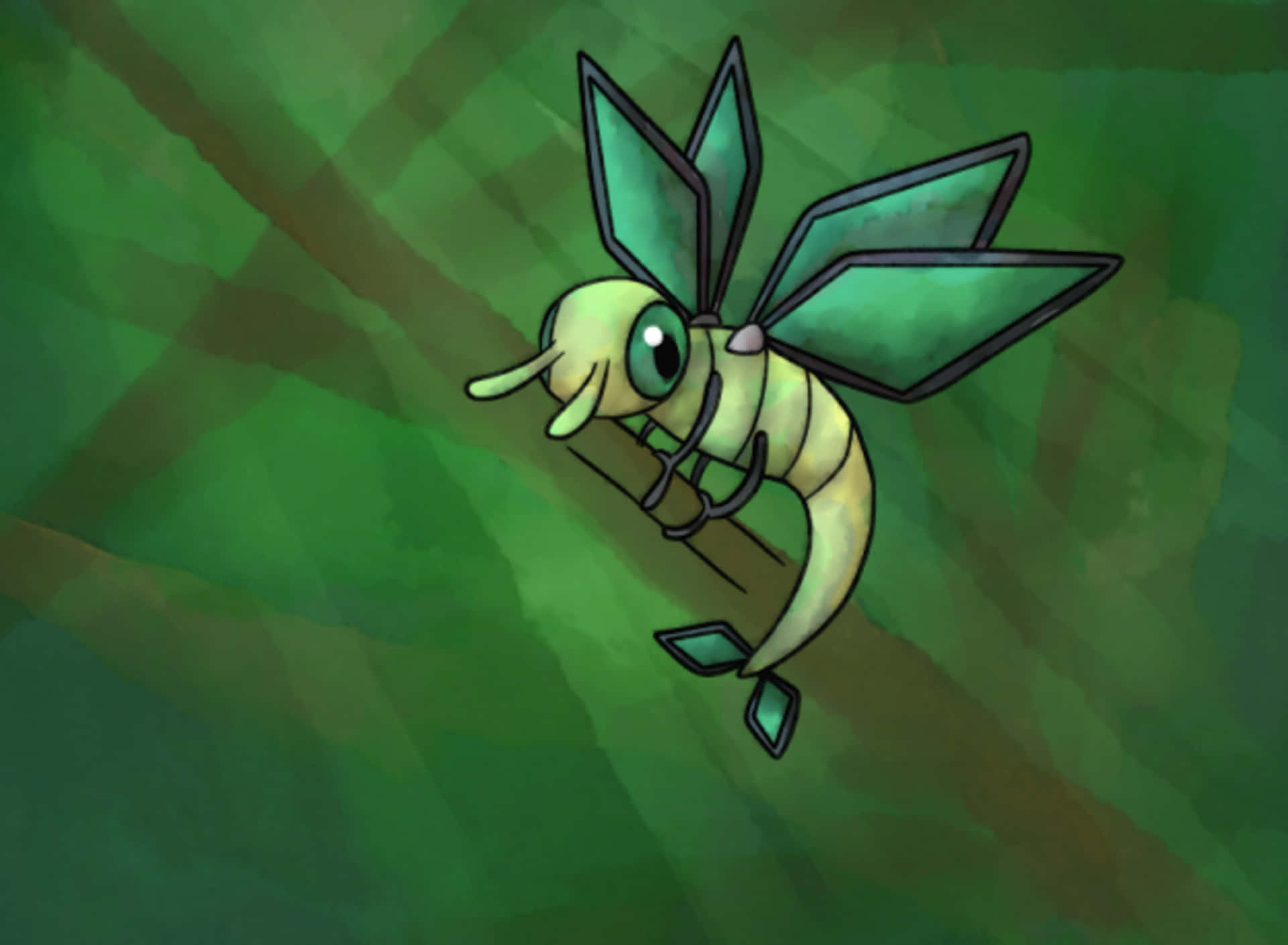 Green Vibrava Drawing Background