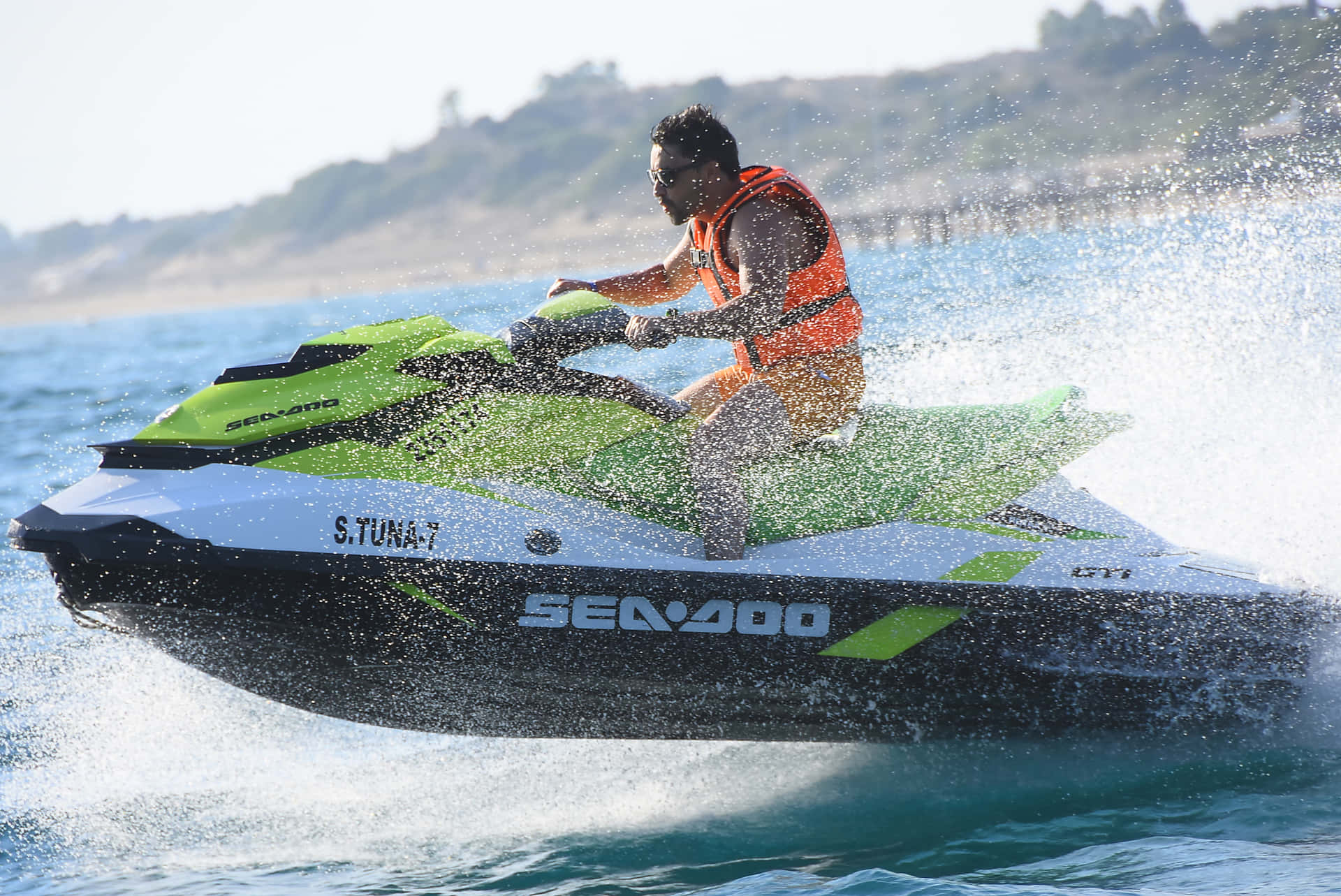 Green White Jet Ski