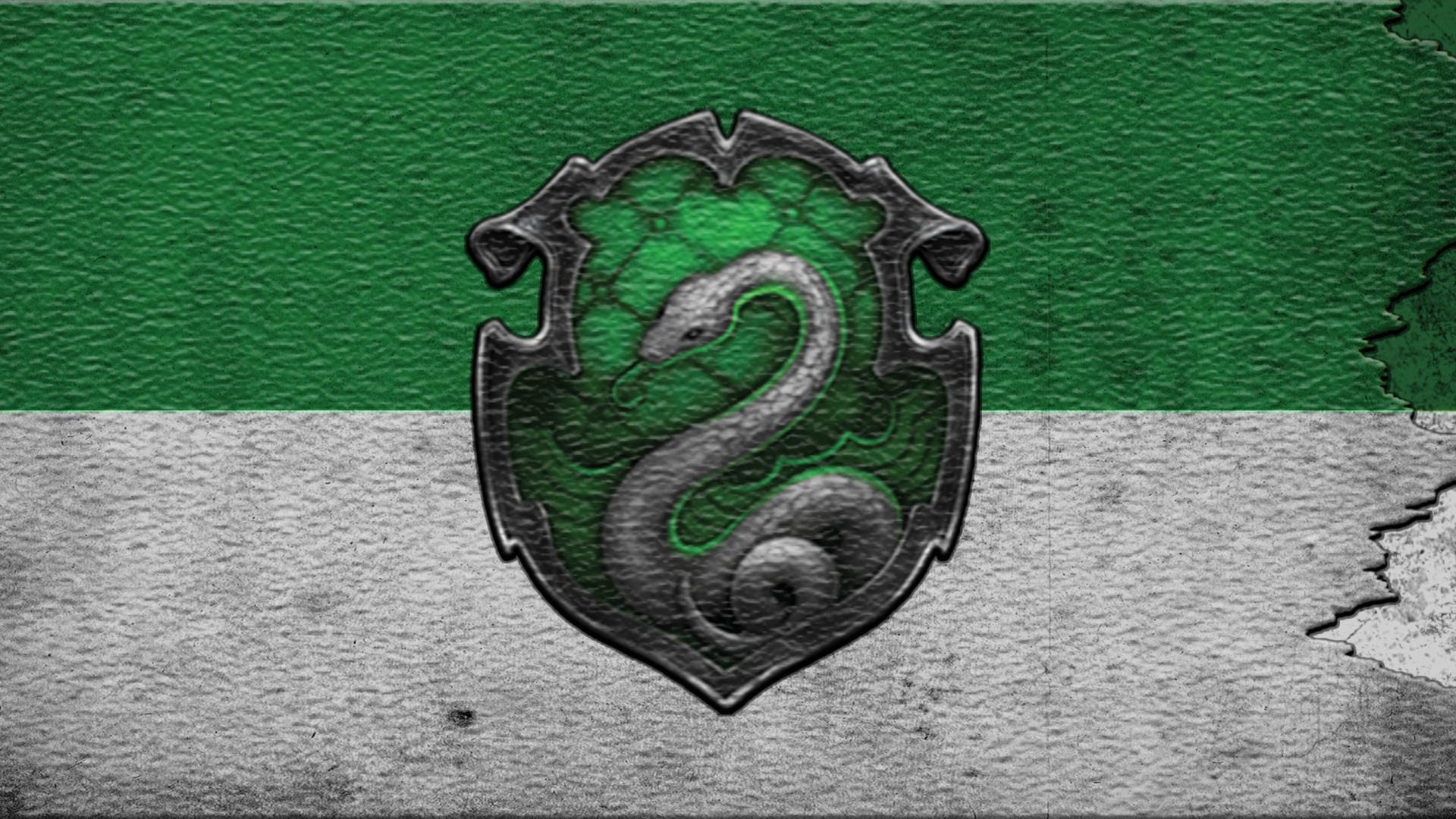 Green White Slytherin Logo Background