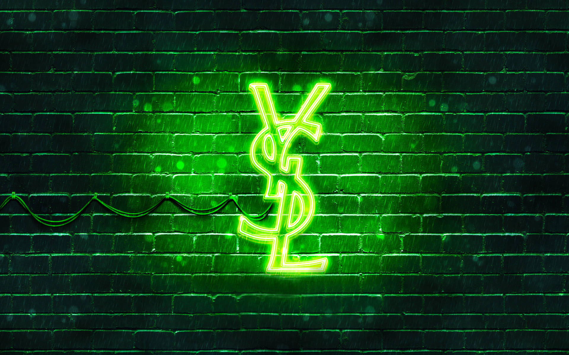 Green Ysl Neon Lighting Background