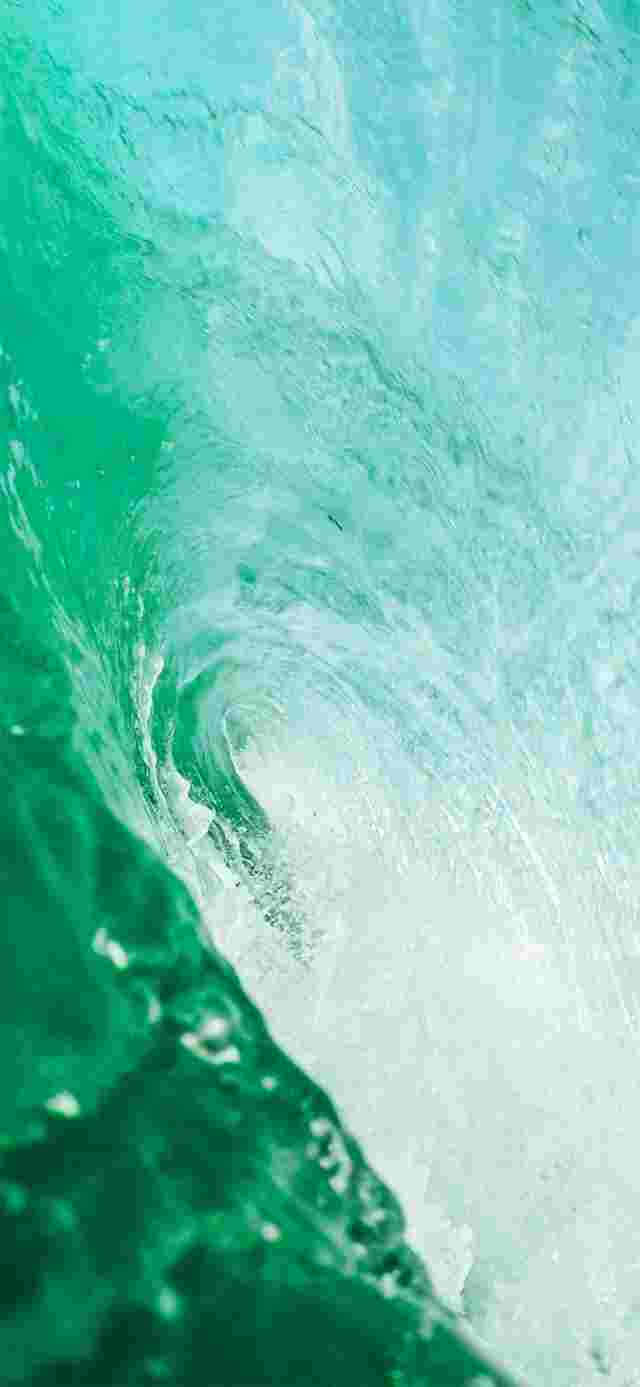 Greenish White Water Splash Ios 12 Background