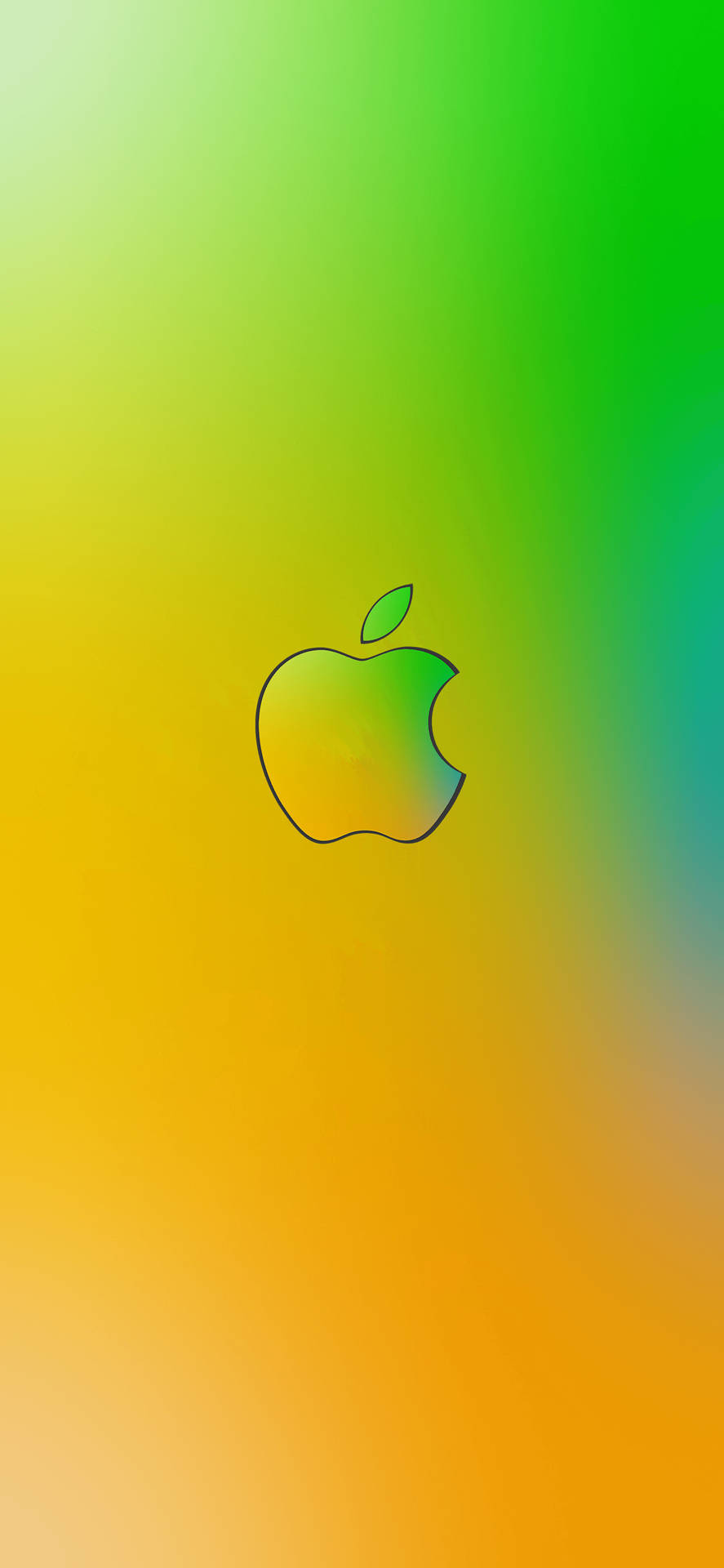 Greenish Yellow Apple Logo Iphone Background