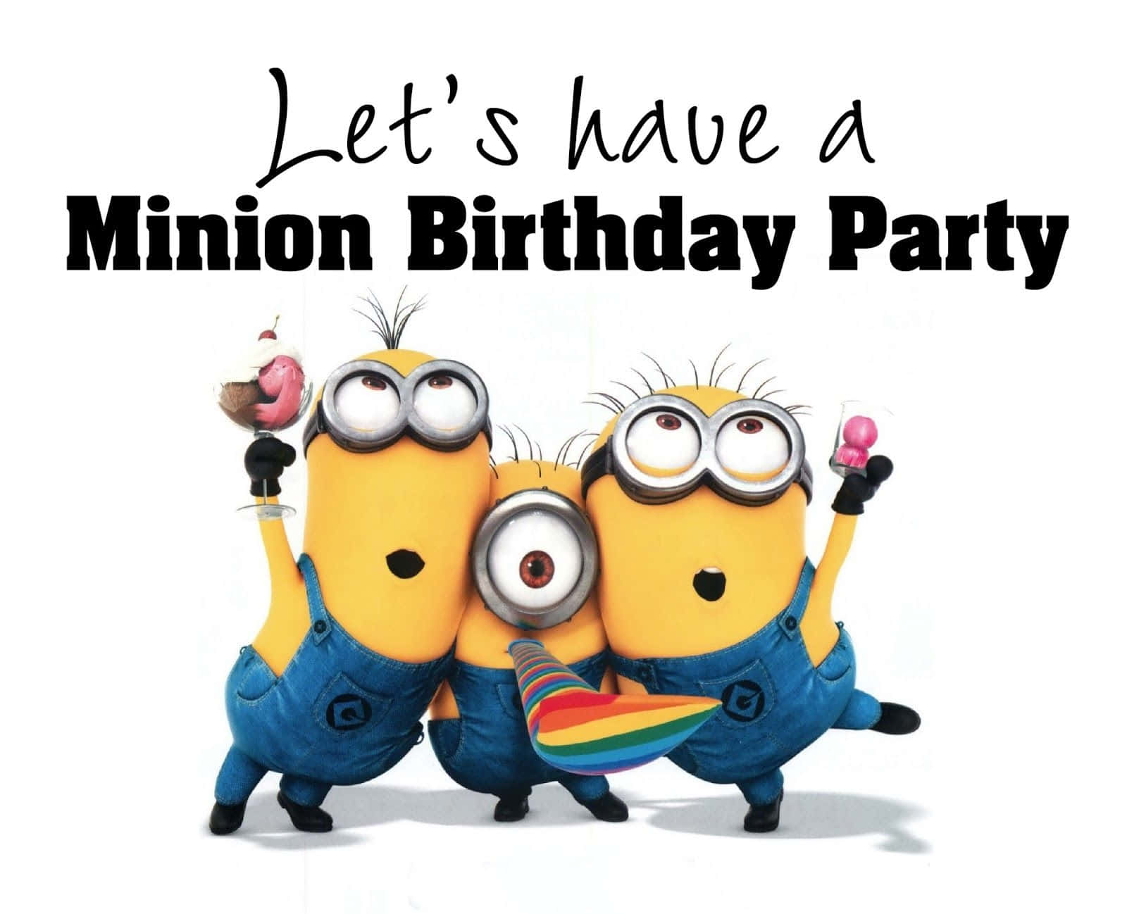 Greeting Minion Celebrating A Happy Birthday