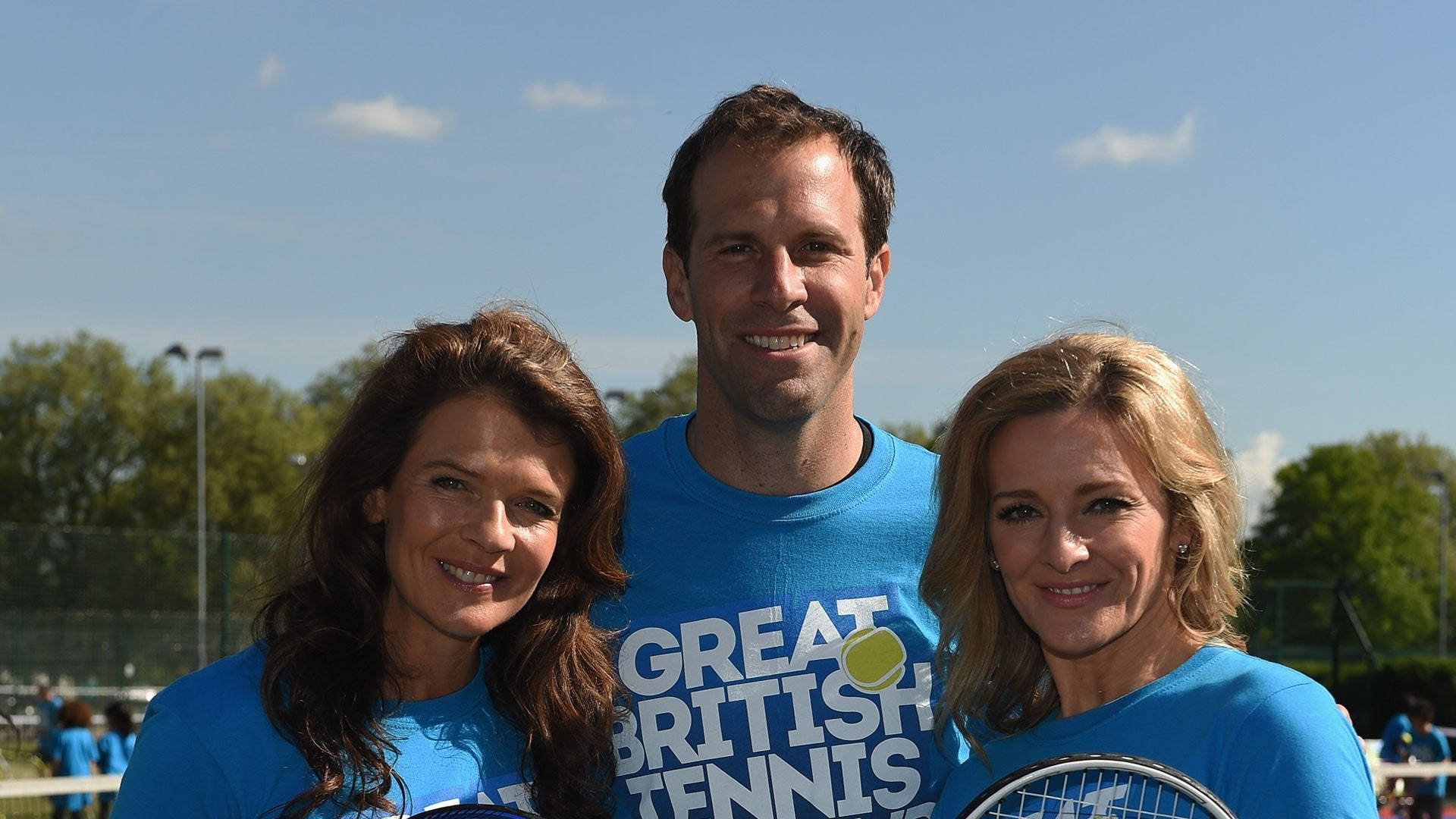 Greg Rusedski With Fans Background