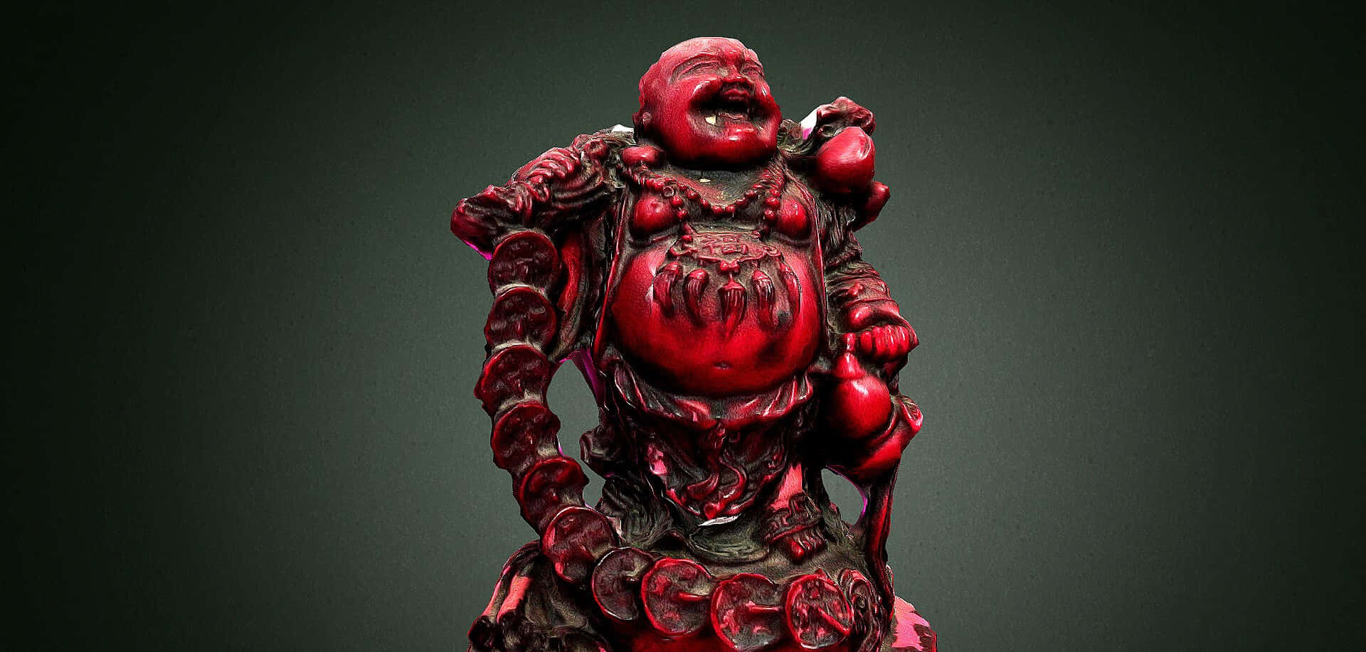 Gregarious Red Buddha Background