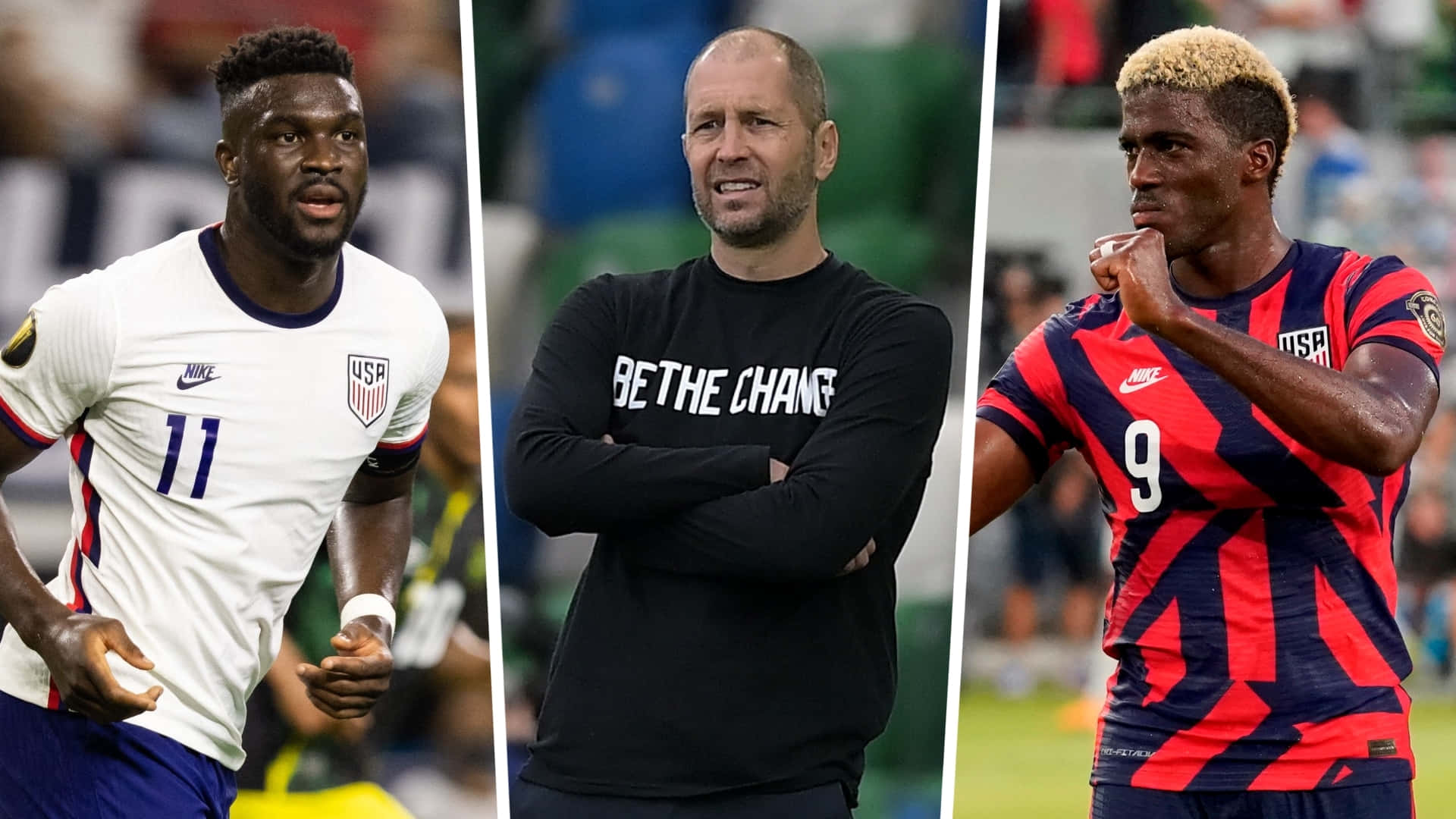 Gregg Berhalter With Daryl Dike And Gyasi Zardes Background