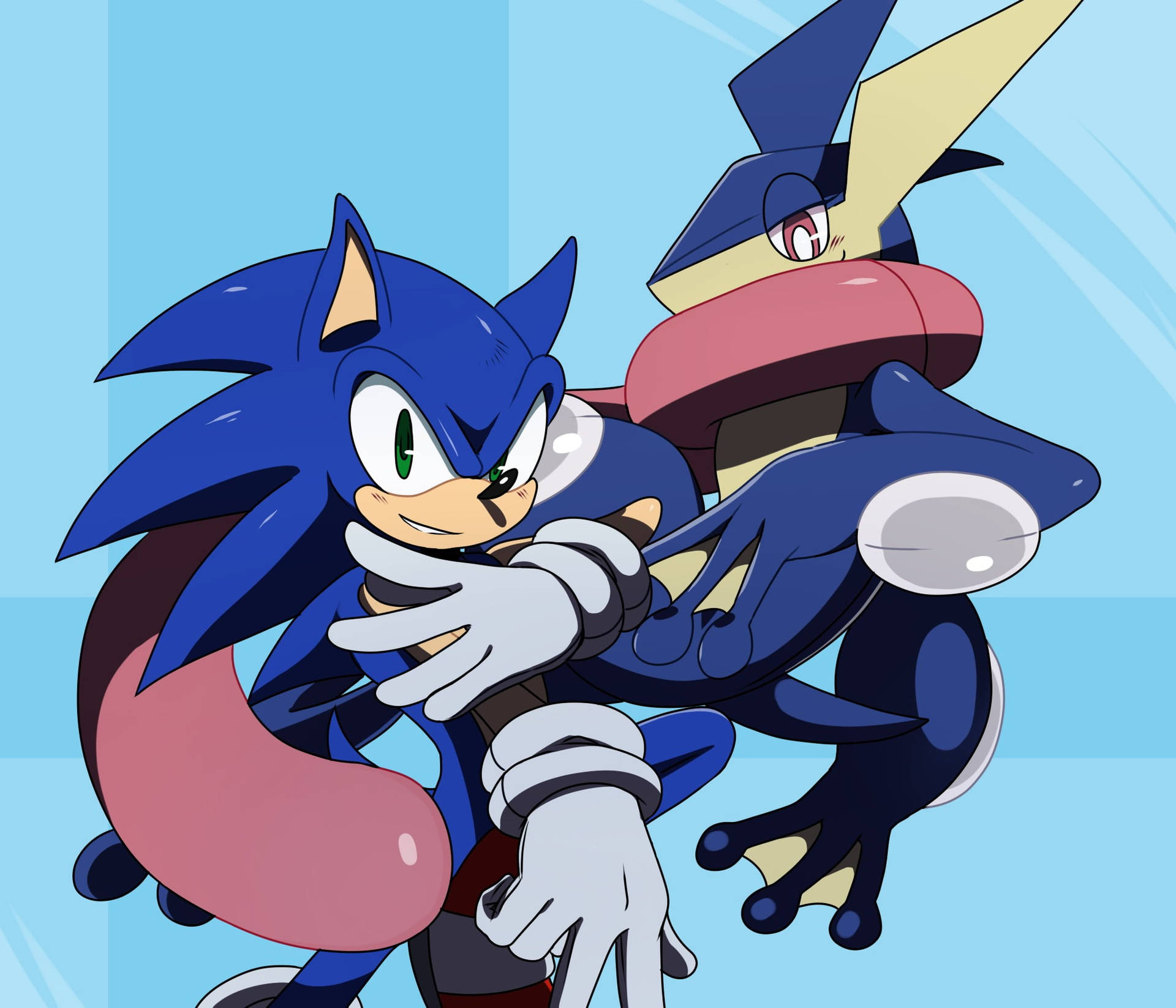 Greninja & Sonic Unite Background