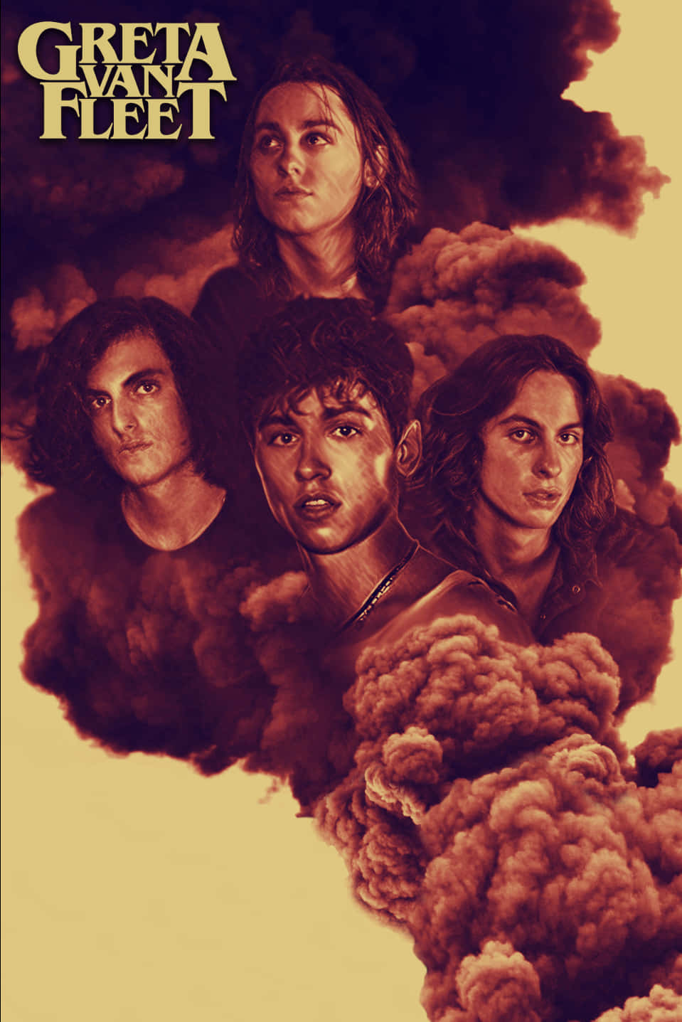 Greta Van Fleet Member Painted Picture Background