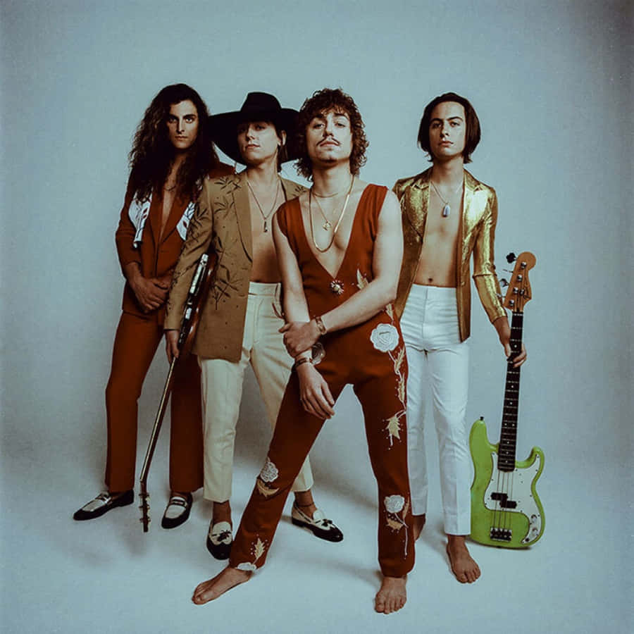 Greta Van Fleet Members Vintage Suits Picture Background