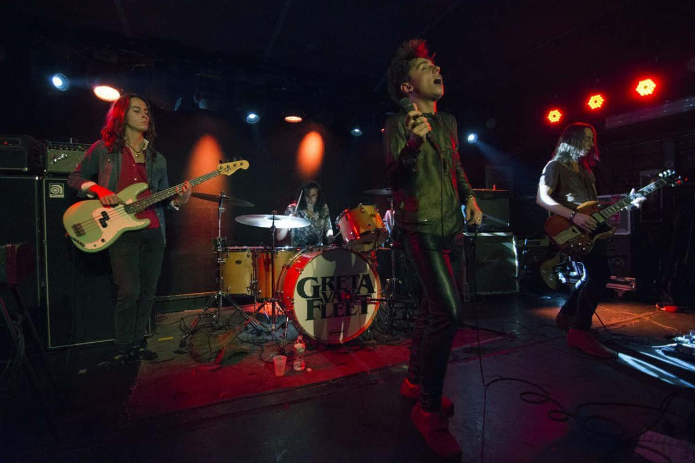 Greta Van Fleet Red Lights Stage Setting Picture Background