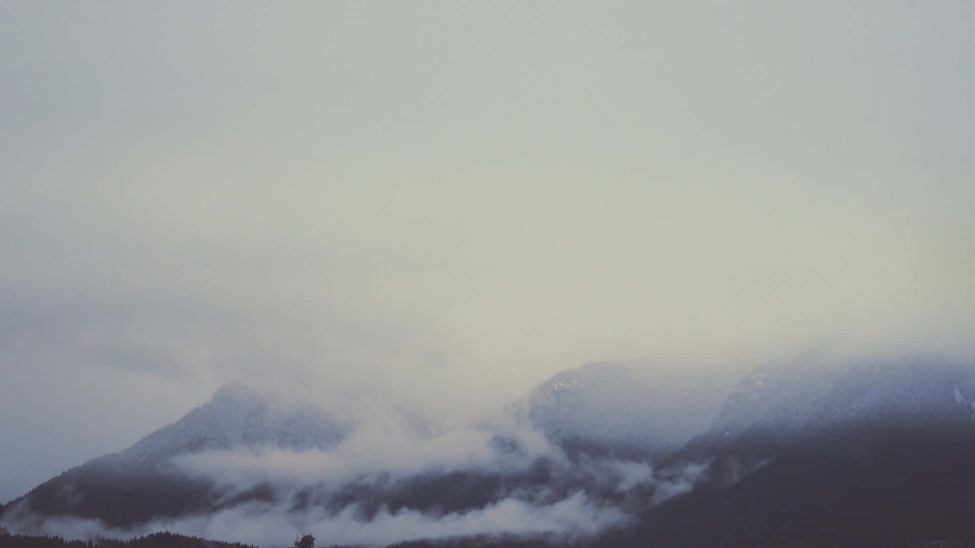 Grey Aesthetic Desktop Mountains Clouds Background