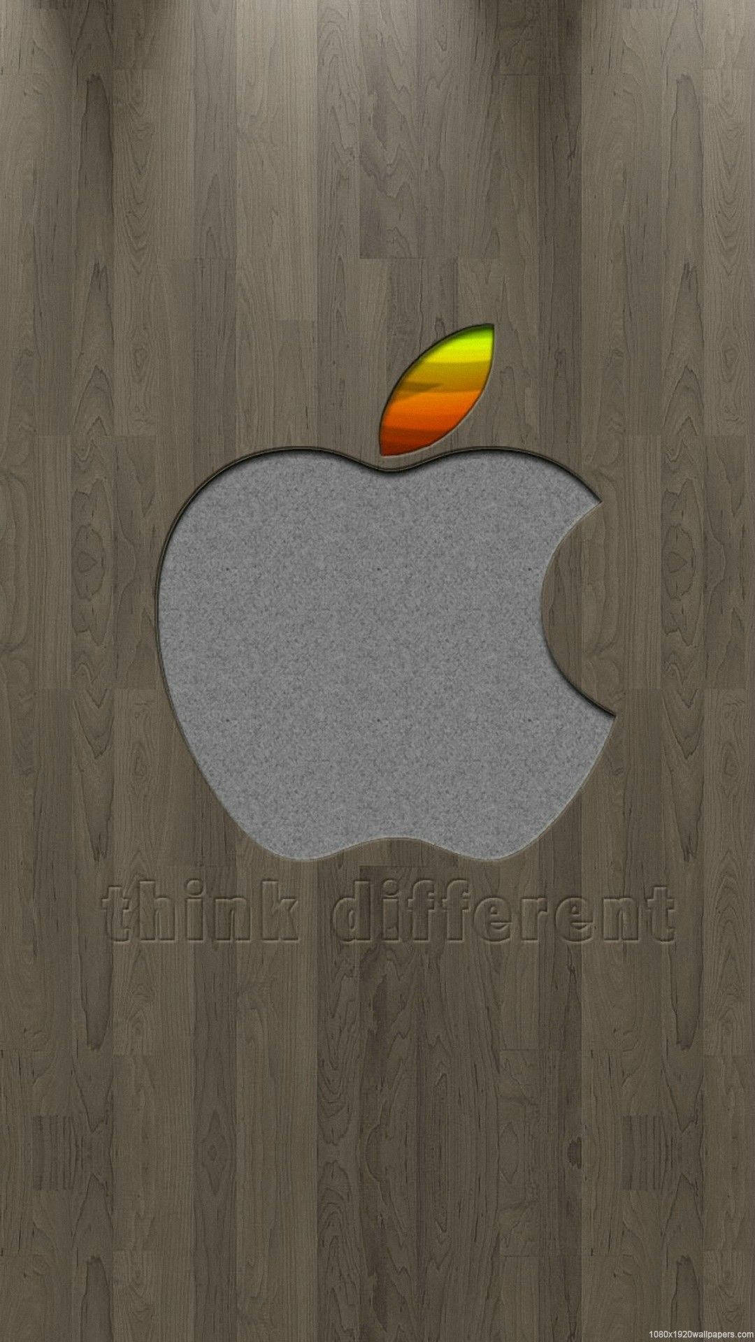 Grey Embossed Apple Logo Iphone Background
